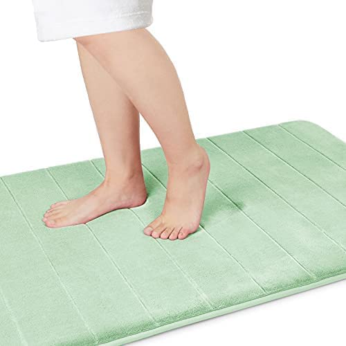 Yimobra Memory Foam Toilet Bath Mat U-Shaped, Commode Contour Rug, Soft and Comfortable, Super Water Absorption, Non-Slip, Thick, Machine Wash and Easier to Dry for Bathroom, 24 X 20 Inches, Grey