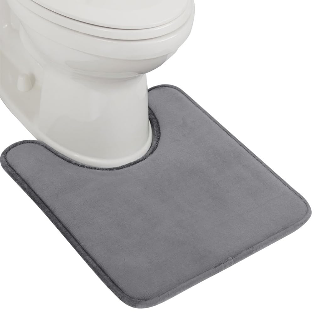 GORILLA GRIP® Memory Foam Bath Mat, Soft Absorbent Velvet Bathroom Mats, Durable Dots on Underside, Machine Washable Bathmat, Carpet Rug Room Decor for Shower Tub Floor RV, 24x17 Rugs, Black