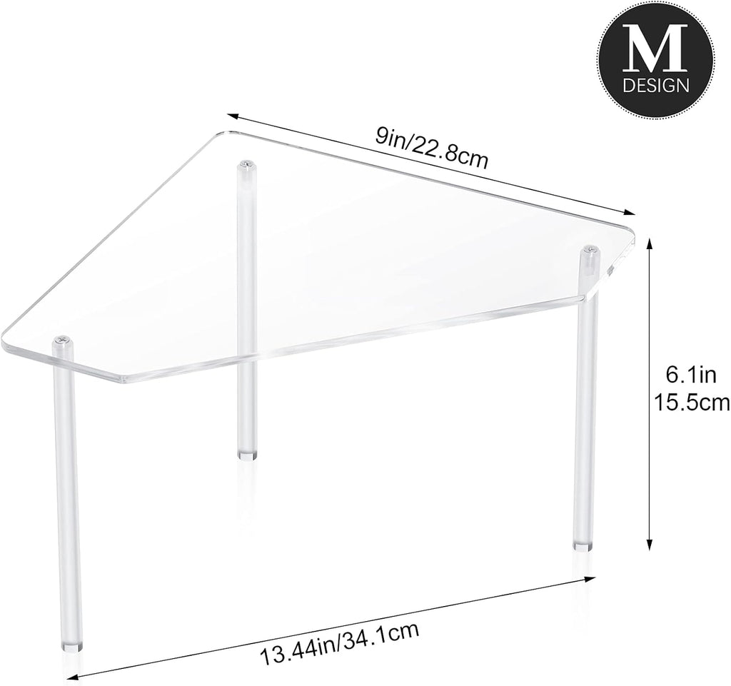 Jetec 2 Tier Corner Bathroom Organizer Countertop Shelf Acrylic Bathroom Table Organizer Vanity Tray Sink Stackable Clear Shower Corner Vanity Shelf for Kitchen Toilet Makeup Storage
