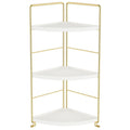 3-Tier Bathroom Countertop Organizer - Vanity Tray Cosmetic & Makeup Storage- Kitchen Spice Rack Standing Shelf - Corner Storage Shelf, Silver