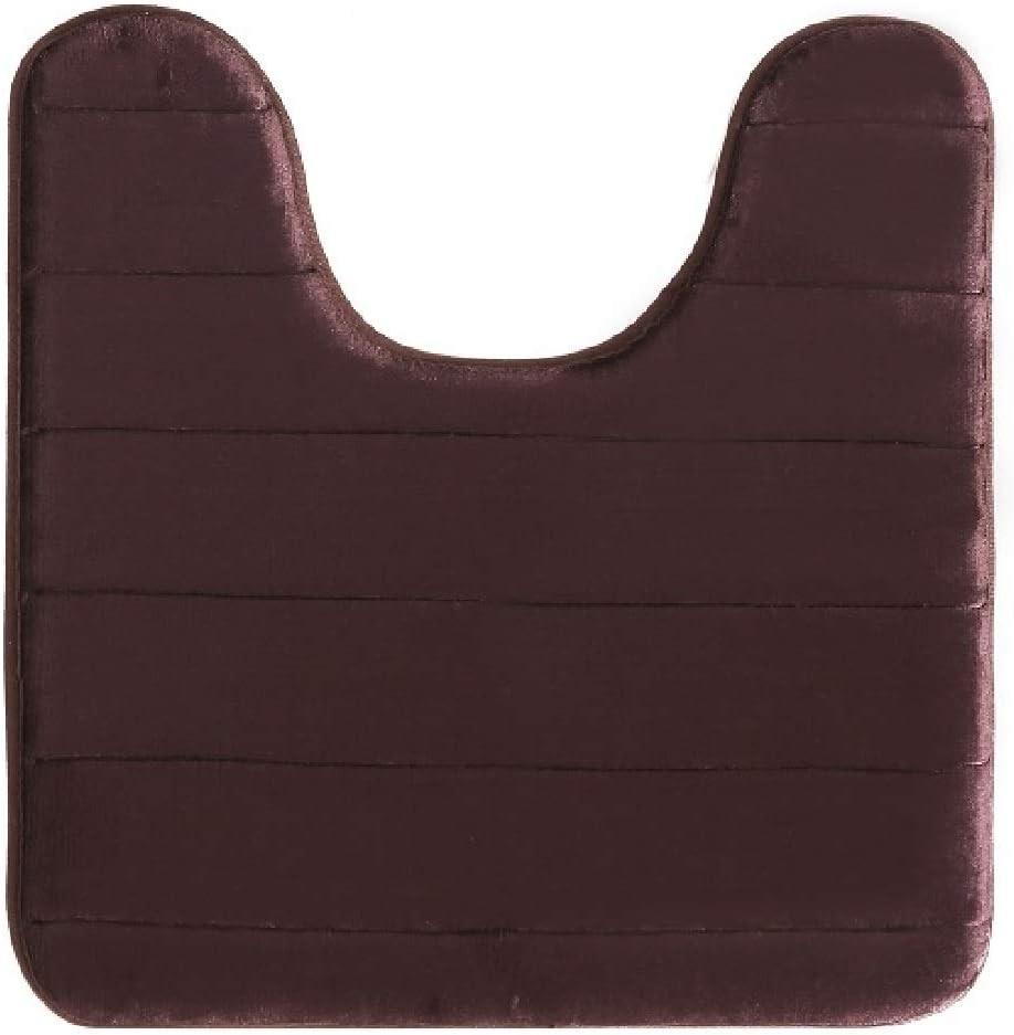 Memory Foam Toilet Bathroom Mat, Soft and Comfortable U-Shaped, Thick Water Absorption Non-Slip and Machine Wash and Easier to Dry for Bath Commode 20 X 24 Inches Contour Rug (Burgundy)