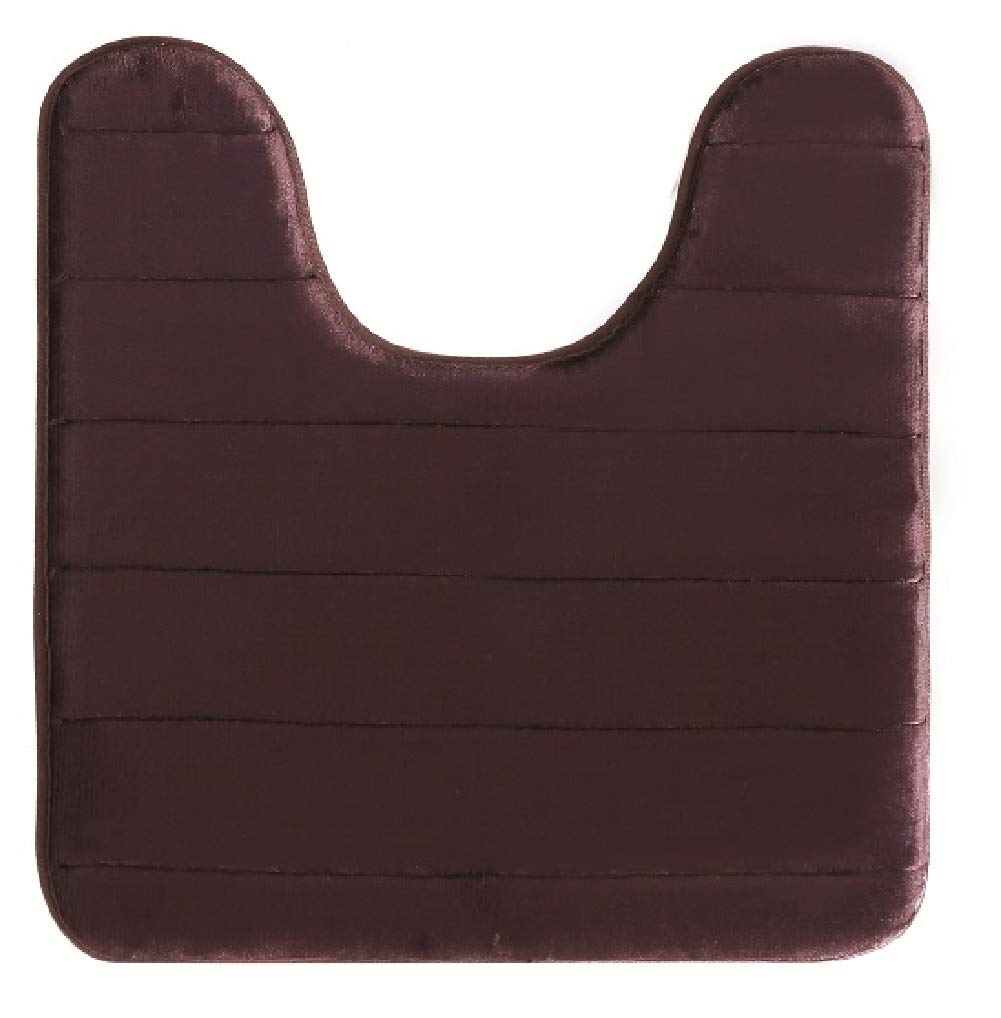Memory Foam Toilet Bathroom Mat, Soft and Comfortable U-Shaped, Thick Water Absorption Non-Slip and Machine Wash and Easier to Dry for Bath Commode 20 X 24 Inches Contour Rug (Burgundy)