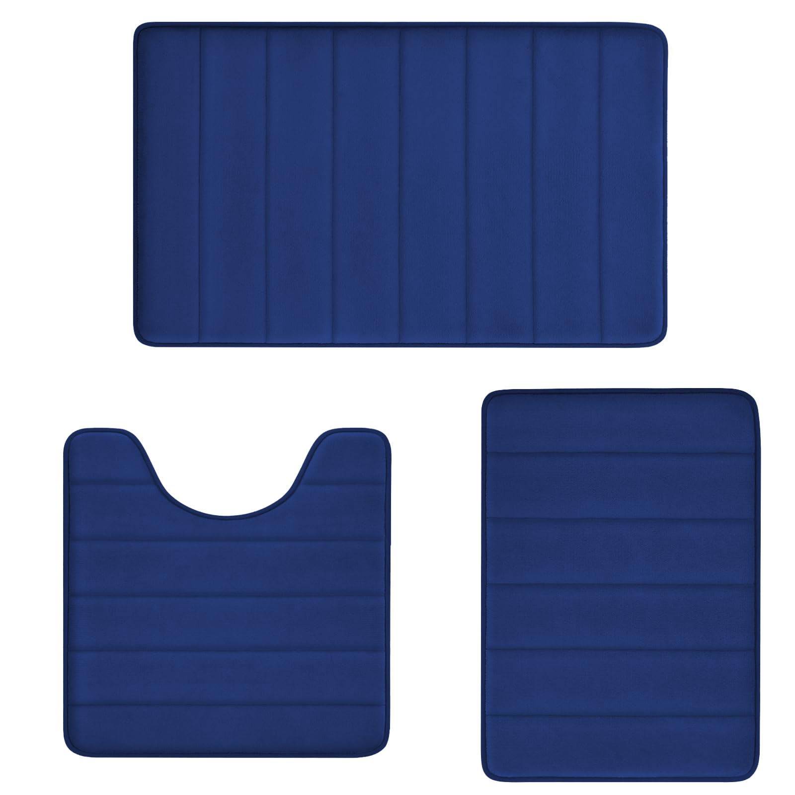 Sage Green Bathroom Rugs Sets 3 Piece Memory Foam Non Slip Bath Mats for Bathroom Floor and U-Shaped Contour Toilet Rug, Soft Washable Bathrom Sets Mats and Rugs Sets for Toilet Shower Sink