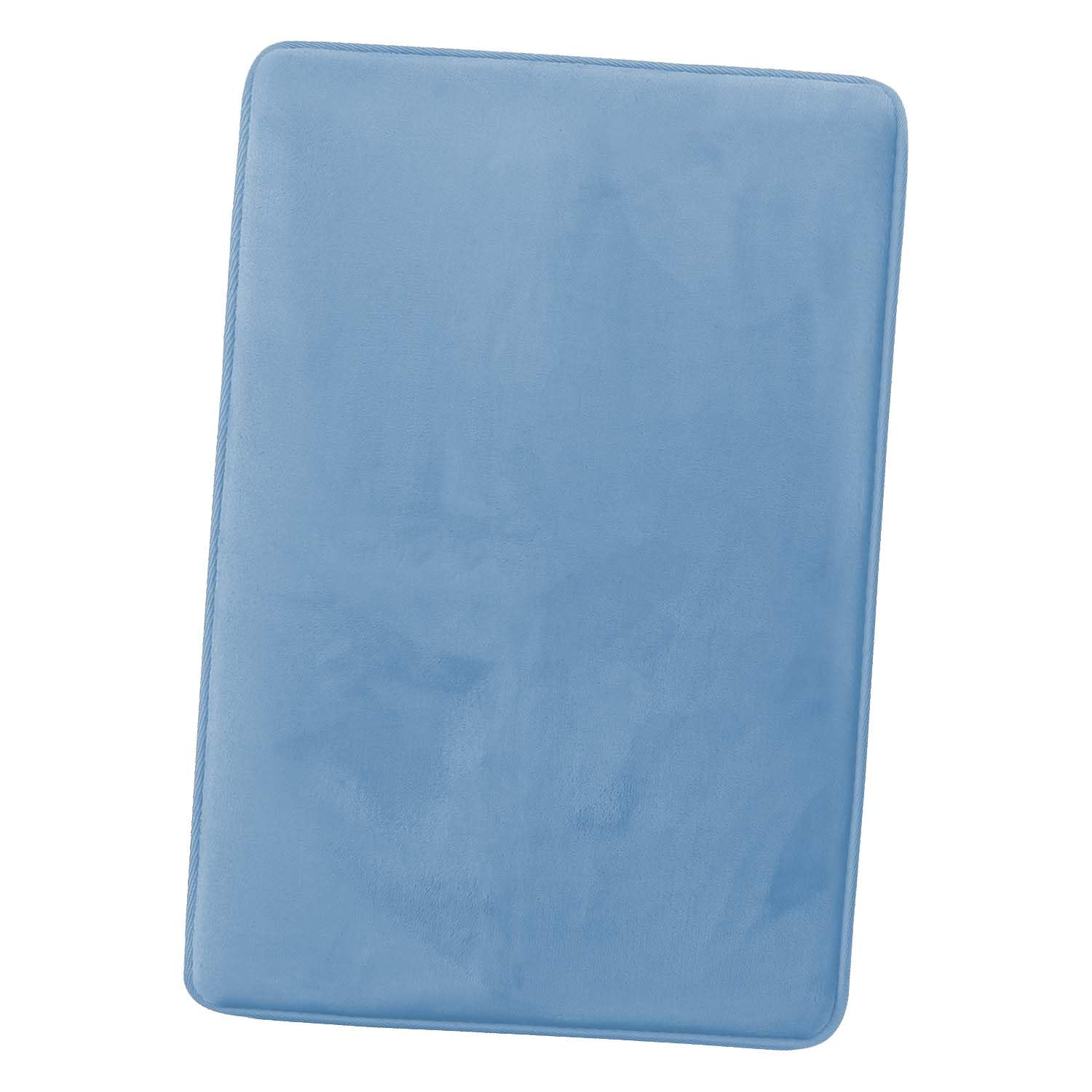 Clara Clark U-Shaped Contour Rug 24" x 19" - Memory Foam Bath Mat, Plush, Cozy, Ultra Soft, Non Slip, Perfect for U-Shaped Toilet Rug, Rugs for Bathroom, Machine Washable, Quick Dry - Blue Heaven