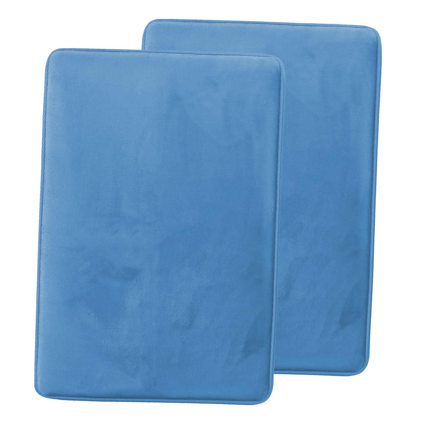 Clara Clark U-Shaped Contour Rug 24" x 19" - Memory Foam Bath Mat, Plush, Cozy, Ultra Soft, Non Slip, Perfect for U-Shaped Toilet Rug, Rugs for Bathroom, Machine Washable, Quick Dry - Blue Heaven