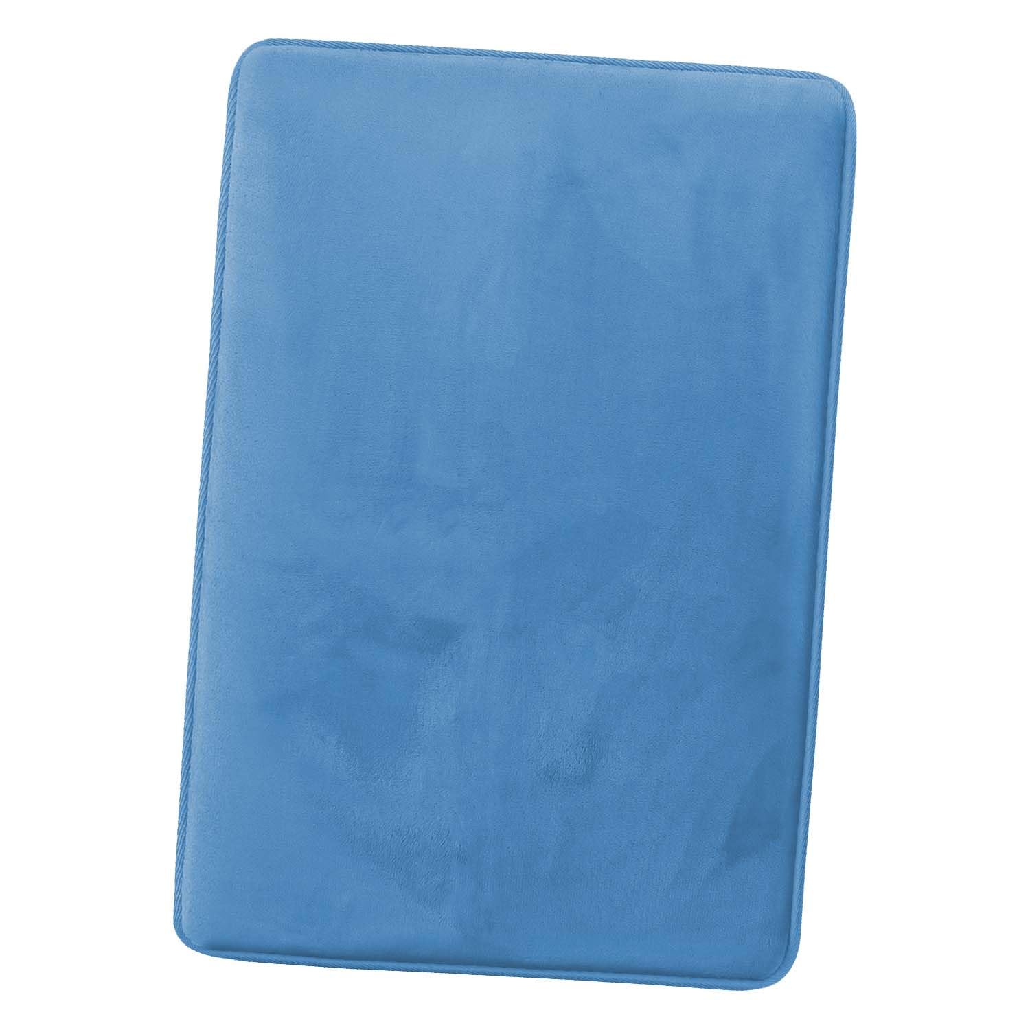 Clara Clark U-Shaped Contour Rug 24" x 19" - Memory Foam Bath Mat, Plush, Cozy, Ultra Soft, Non Slip, Perfect for U-Shaped Toilet Rug, Rugs for Bathroom, Machine Washable, Quick Dry - Blue Heaven