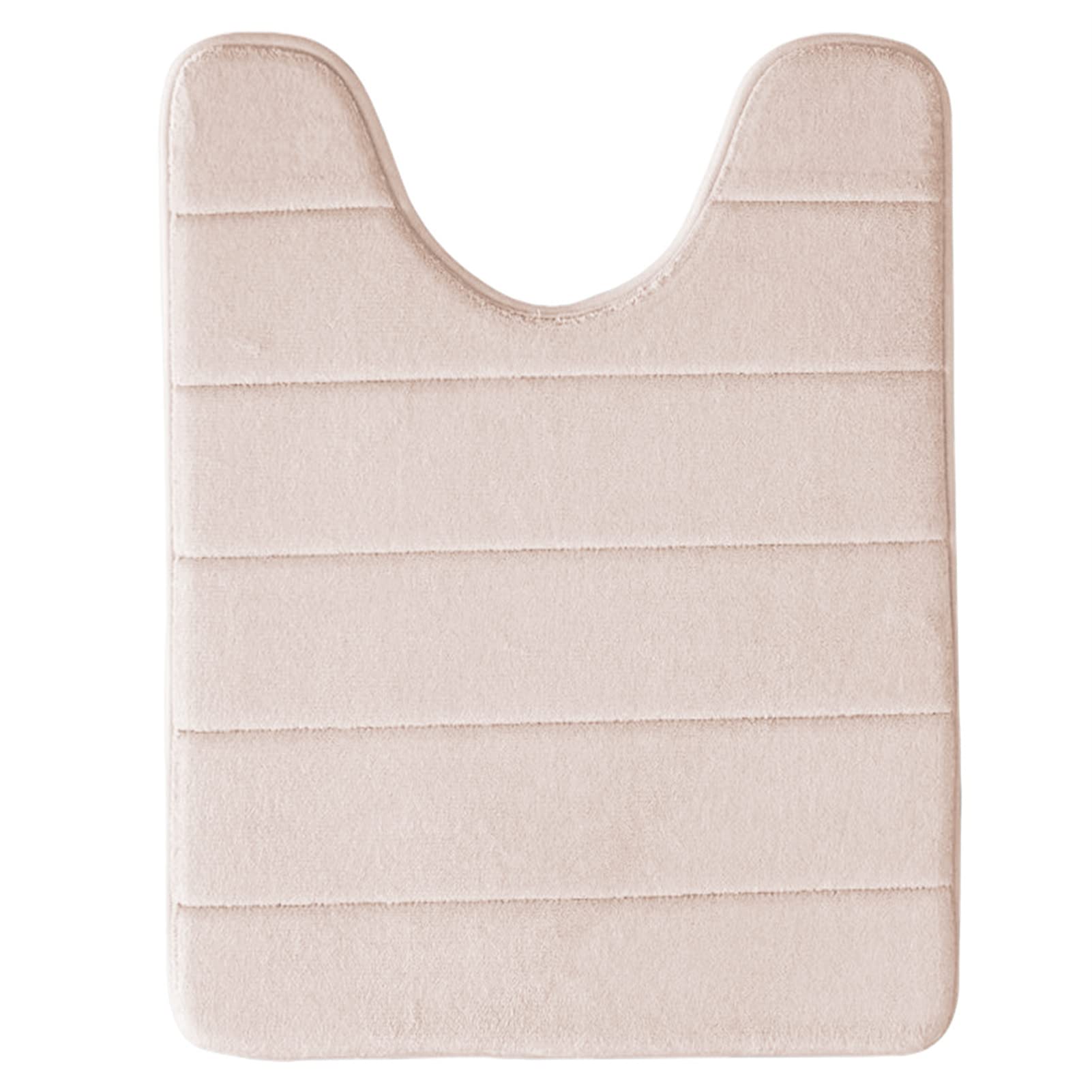 Lifup Soft U-Shaped Bathroom Rug, Memory Foam Bath Mat, Non Slip Water Absorption Dry Fast Toilet Mat, Bathroom Floor Mat Grey 1.3 x 1.6 Feet