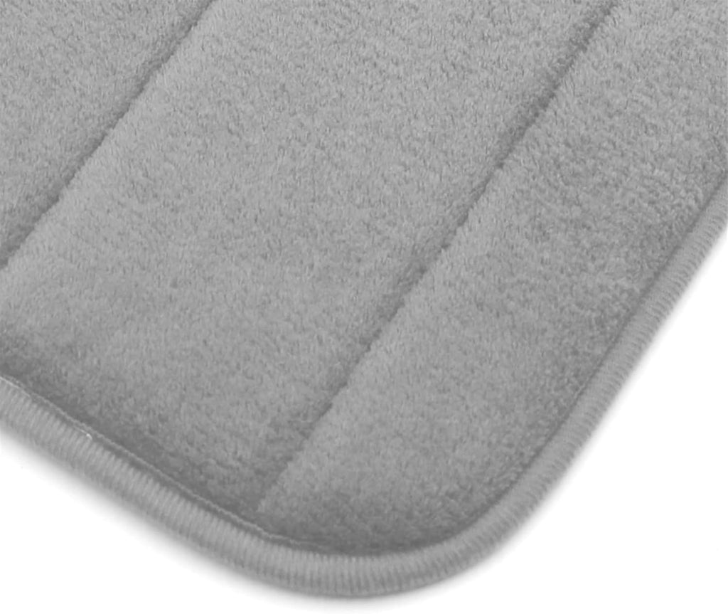 Lifup Soft U-Shaped Bathroom Rug, Memory Foam Bath Mat, Non Slip Water Absorption Dry Fast Toilet Mat, Bathroom Floor Mat Grey 1.3 x 1.6 Feet