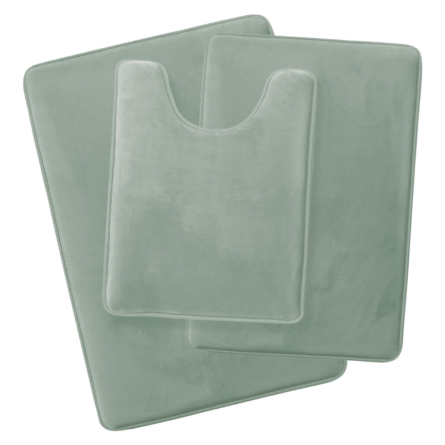 Clara Clark U-Shaped Contour Rug 24" x 19" - Memory Foam Bath Mat, Plush, Cozy, Ultra Soft, Non Slip, Perfect for U-Shaped Toilet Rug, Rugs for Bathroom, Machine Washable, Quick Dry - Blue Heaven