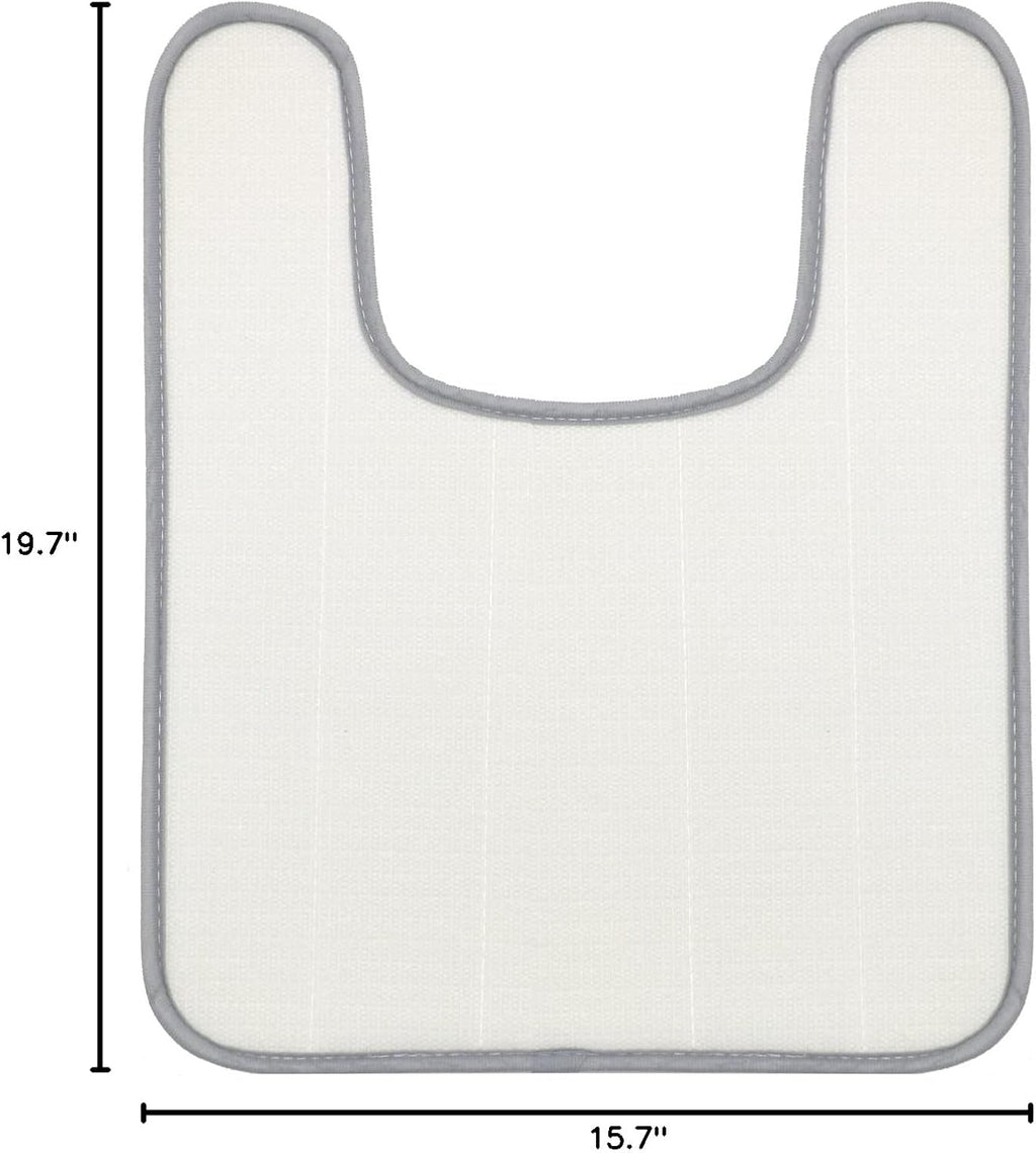 Lifup Soft U-Shaped Bathroom Rug, Memory Foam Bath Mat, Non Slip Water Absorption Dry Fast Toilet Mat, Bathroom Floor Mat Grey 1.3 x 1.6 Feet