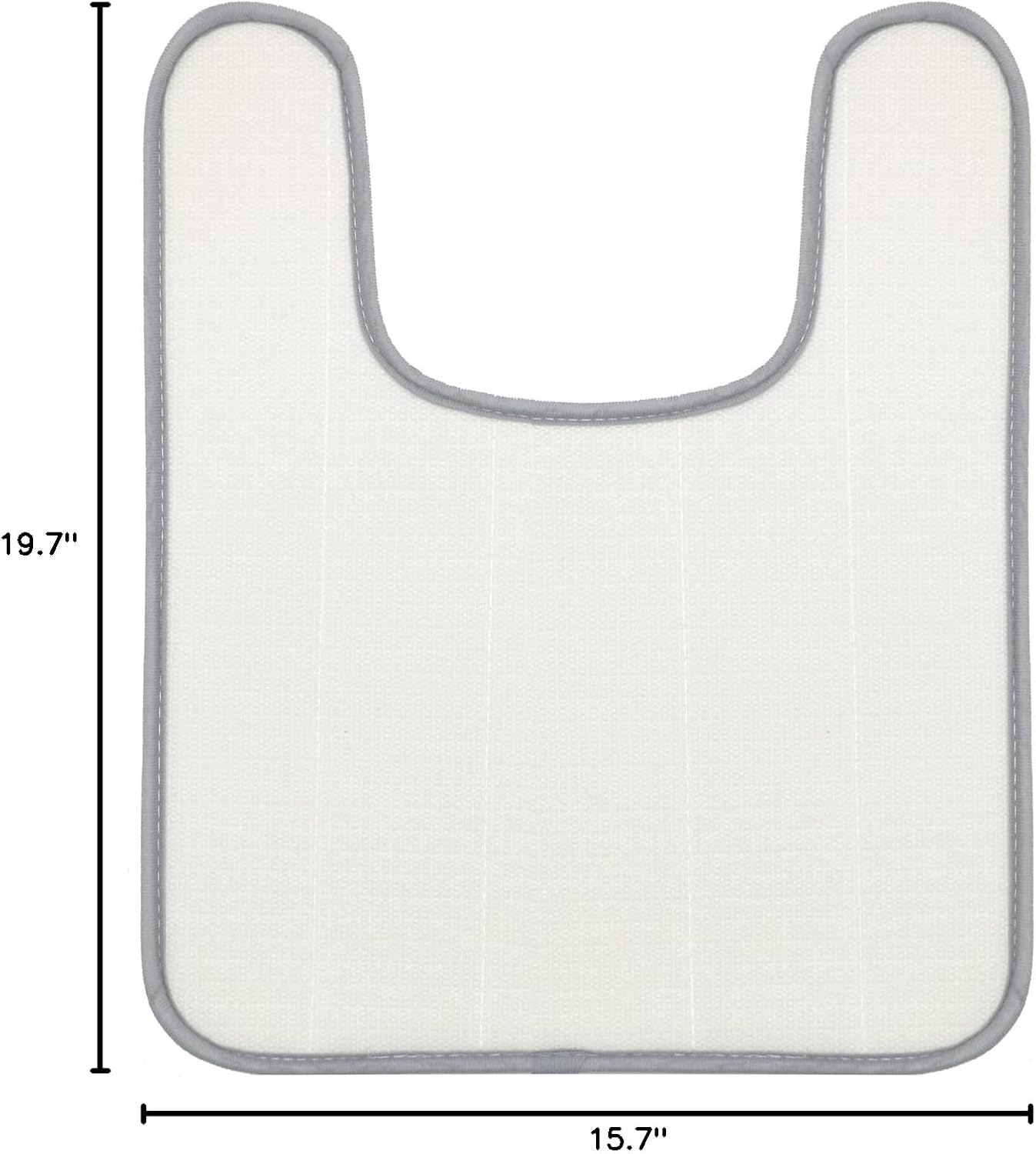 Lifup Soft U-Shaped Bathroom Rug, Memory Foam Bath Mat, Non Slip Water Absorption Dry Fast Toilet Mat, Bathroom Floor Mat Grey 1.3 x 1.6 Feet