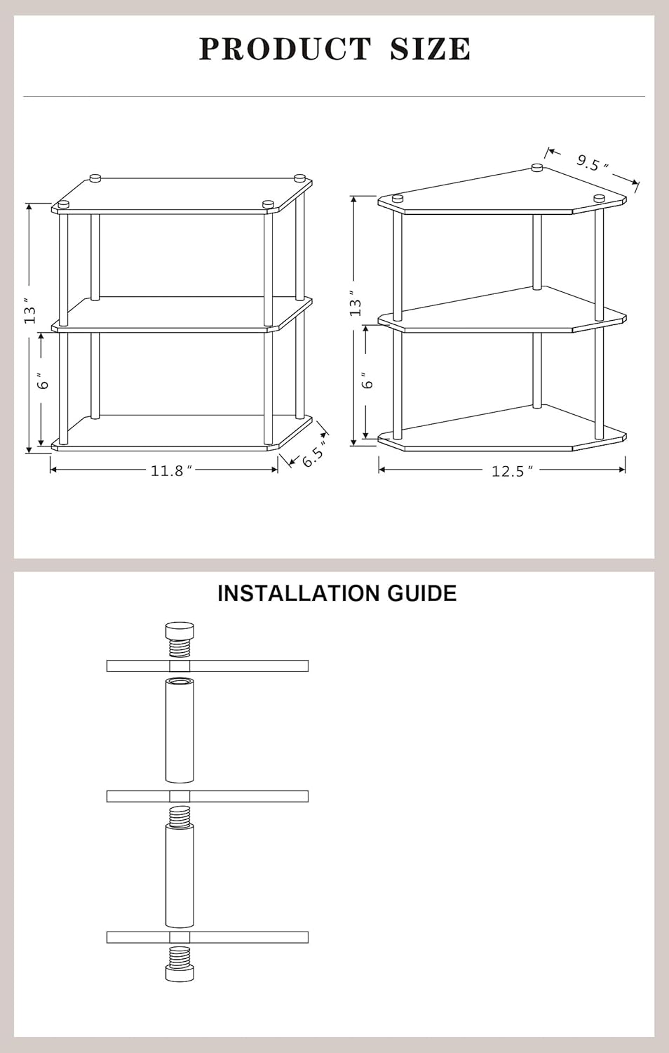 3 Tier Bathroom Counter Organizer，Ribbed Acrylic Shelves with Gold Poles，Space-Saving Vanity Countertop Corner Storage for Skincare, Perfume, Makeup & Toiletries