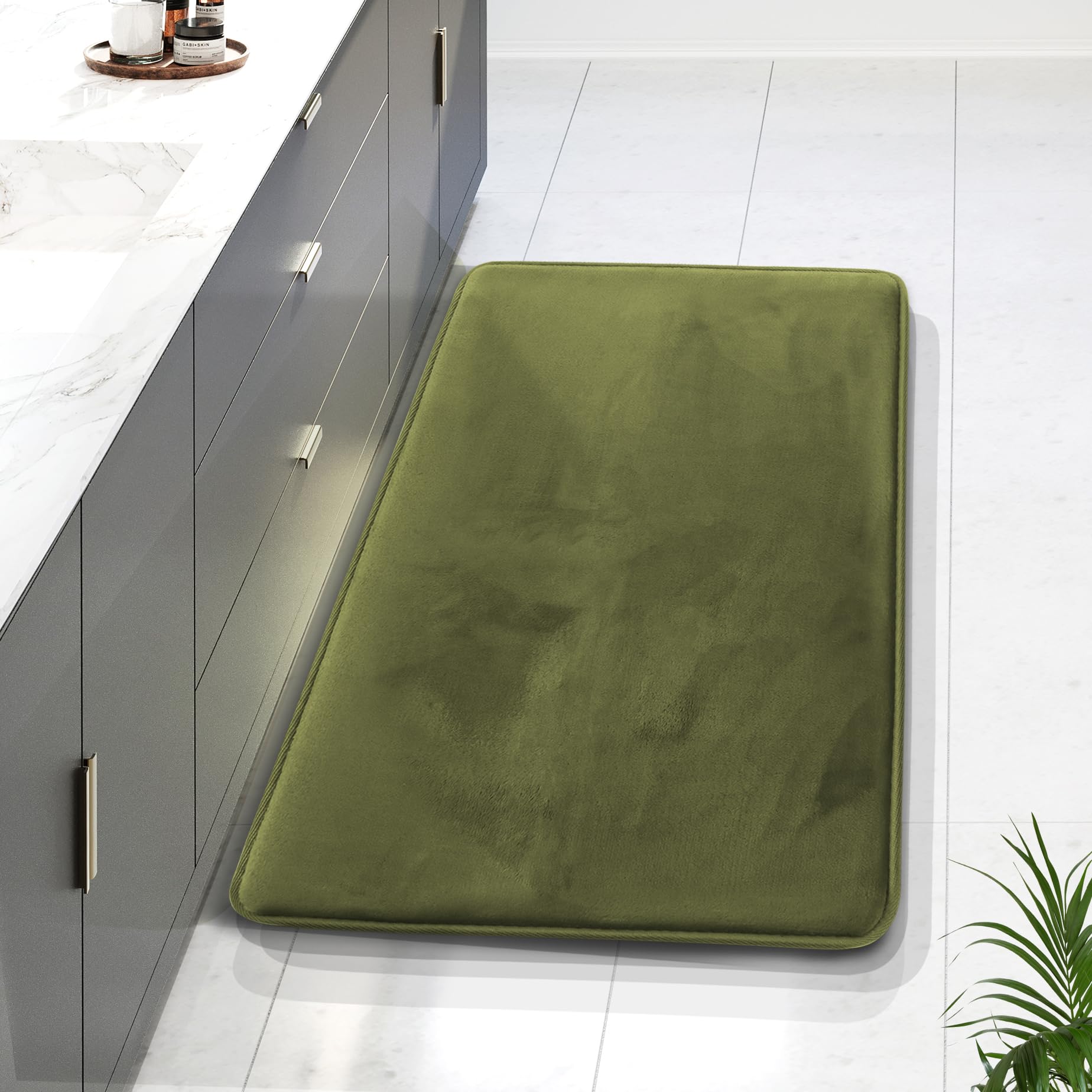 Clara Clark Bathroom Rugs, Velvet Memory Foam Bath Mat, Non-Slip Bath Rugs, Machine Wash, Dries Quickly, Ultra Soft Plush Bath Mats for Bathroom,
