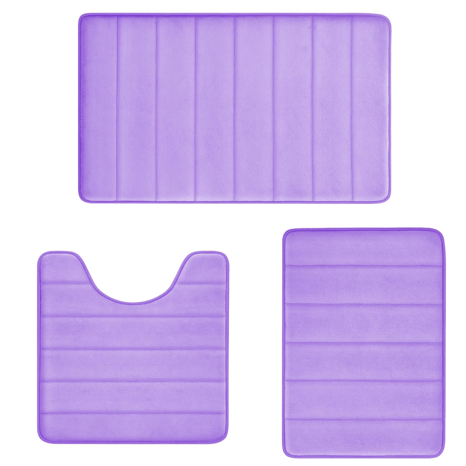 Sage Green Bathroom Rugs Sets 3 Piece Memory Foam Non Slip Bath Mats for Bathroom Floor and U-Shaped Contour Toilet Rug, Soft Washable Bathrom Sets Mats and Rugs Sets for Toilet Shower Sink