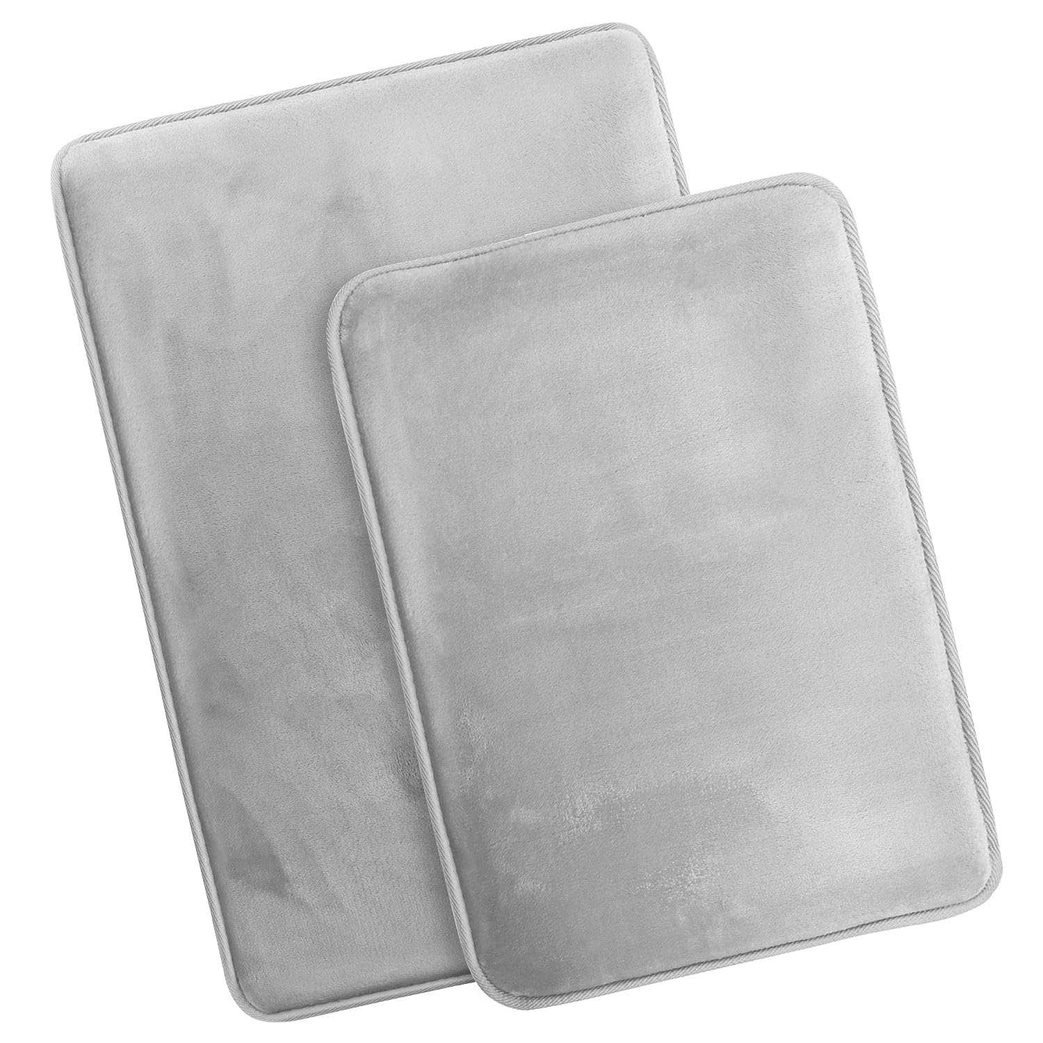 Nestl 1 Contour Bath Rug, Absorbent Memory Foam Bath Mat Bathroom Rug, Gray, 24"x20"