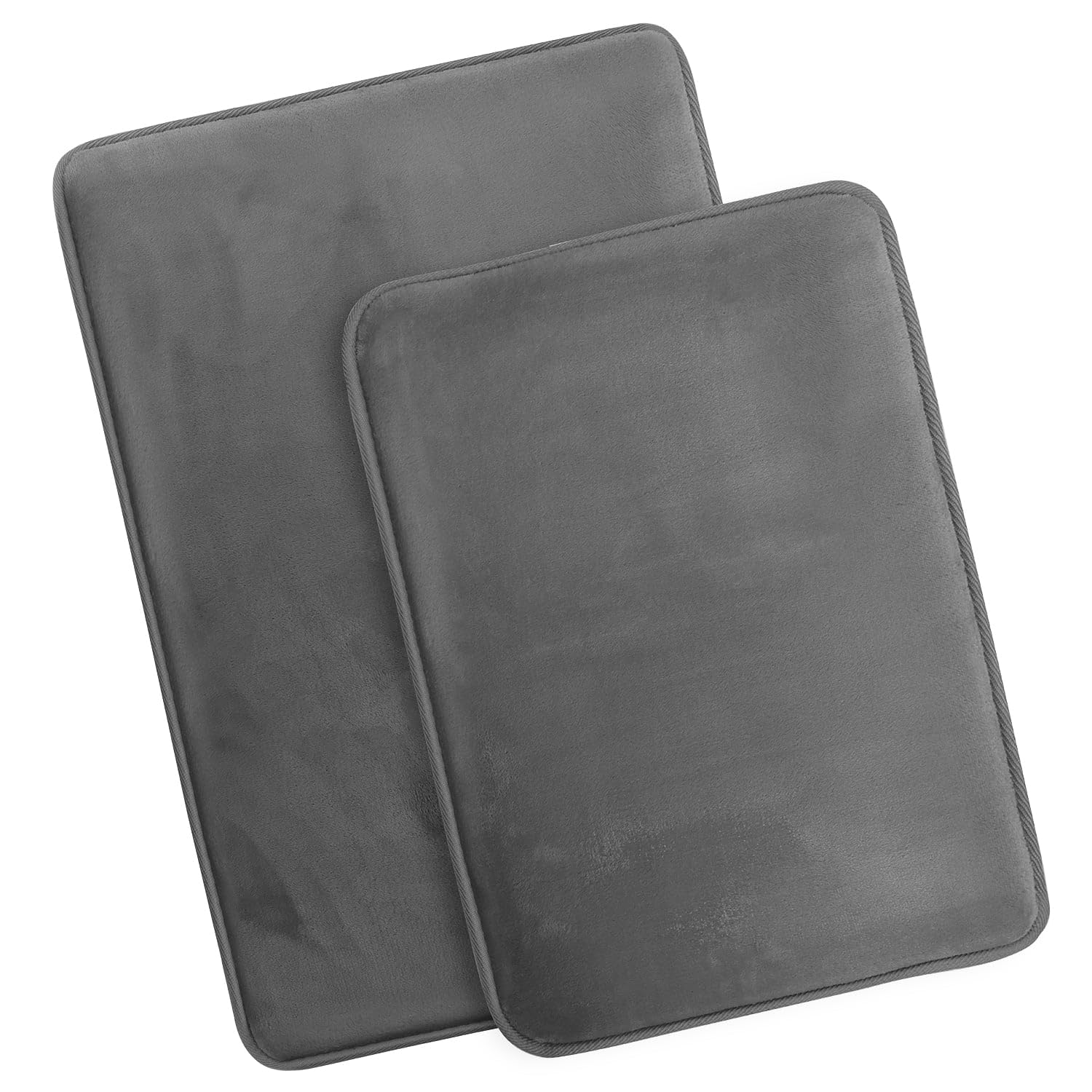 Nestl 1 Contour Bath Rug, Absorbent Memory Foam Bath Mat Bathroom Rug, Gray, 24"x20"
