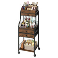 SWTYMIKI Rolling Makeup Organizer Cart - Floor Skincare Storage with Non-woven Drawers, Vanity Organizer Cosmetic Display Cases with Wheels, Cabinet for Skin Care Perfume Nail Polish Brush Hair Tool