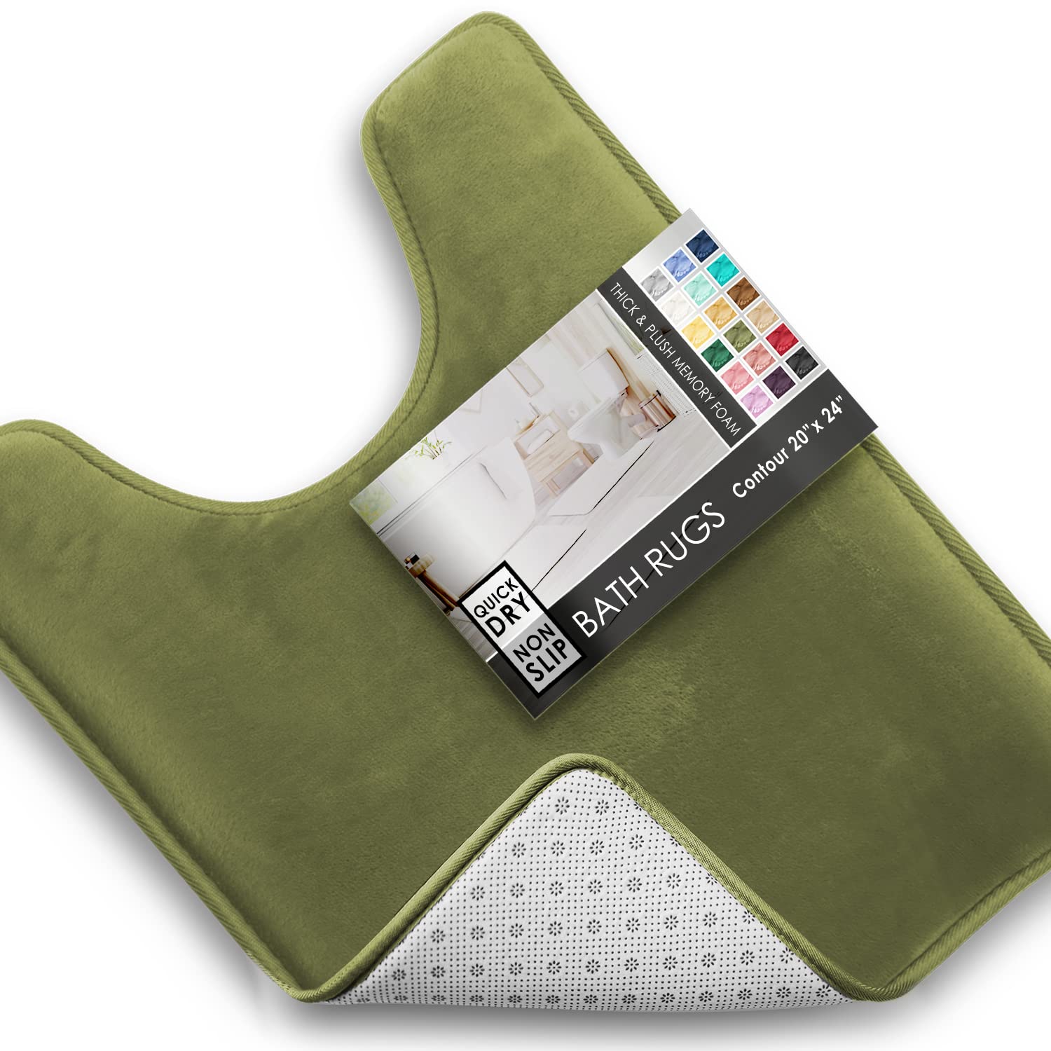 Clara Clark Bathroom Rugs, Velvet Memory Foam Bath Mat, Non-Slip Bath Rugs, Machine Wash, Dries Quickly, Ultra Soft Plush Bath Mats for Bathroom,