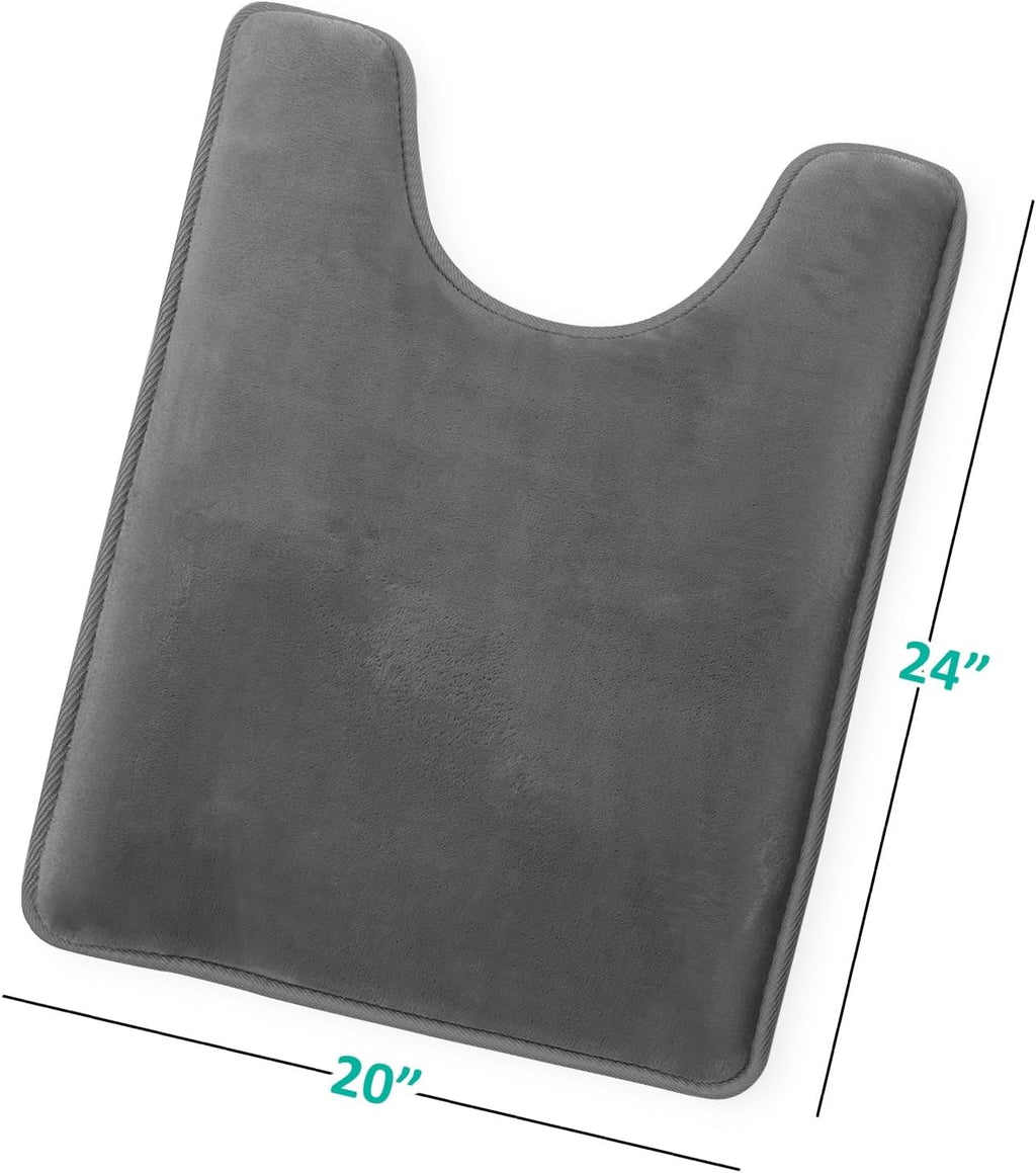 Nestl 1 Contour Bath Rug, Absorbent Memory Foam Bath Mat Bathroom Rug, Gray, 24"x20"