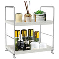 2-Tier Corner Bathroom Sink Countertop Organizer-Vanity Tray Cosmetic & Makeup Storage-Kitchen Spice Rack Standing Shelf,Perfect Storage Shelf for Bathroom,Bedroom,Kitchen,Vanity,Silver
