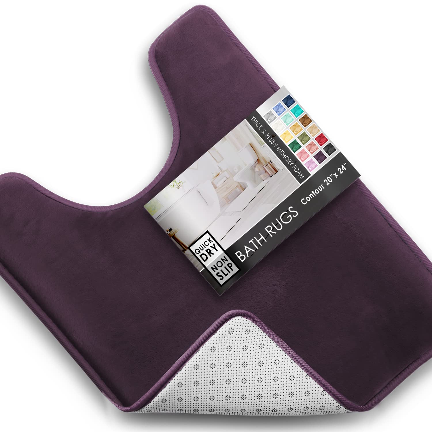Clara Clark Bathroom Rugs, Velvet Memory Foam Bath Mat, Non-Slip Bath Rugs, Machine Wash, Dries Quickly, Ultra Soft Plush Bath Mats for Bathroom,