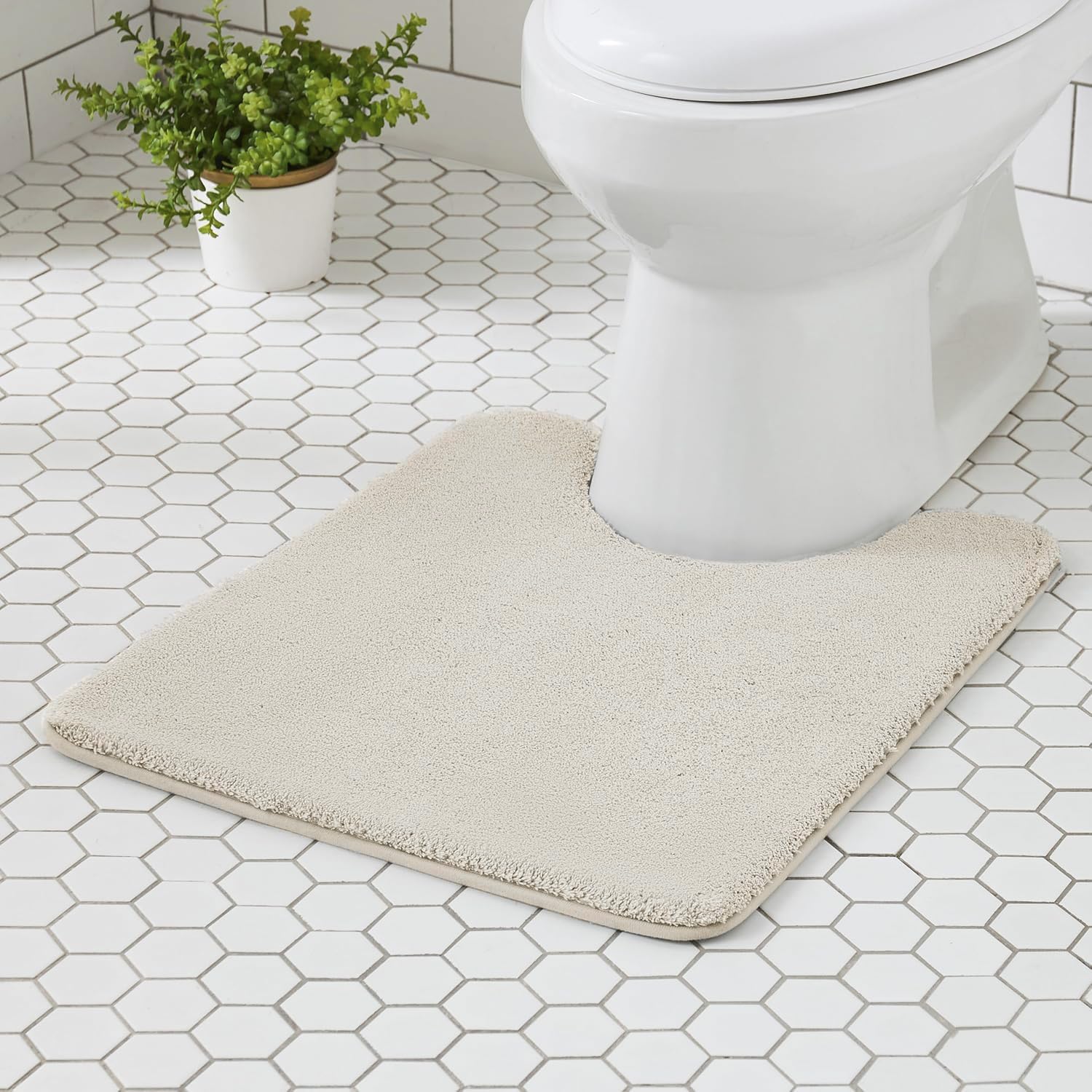 MINIDEAR Bathroom Rugs 24x17 Light Gray - Thick Memory Foam Bath Mat, Ultra Soft & Plush Fluffy, Non-Slip, Quick Dry, Absorbent Washable Floor Microfiber Mat for Tub, Home Decor Accessories