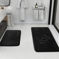 HUXMEYSON Bathroom Rugs Sets 3 Piece, Non-Slip & Quick Dry Bath Mat Set, Ultra Soft Velvet Bath Rugs for Bathroom, Toilet and Shower Floor, Grey