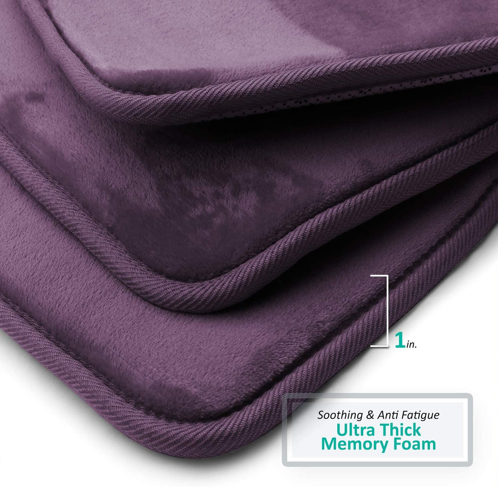 Clara Clark Bathroom Contour Rug, Ultra Soft Non Slip and Cozy, Velvet Memory Foam Toilet U-Shaped Bath Mat