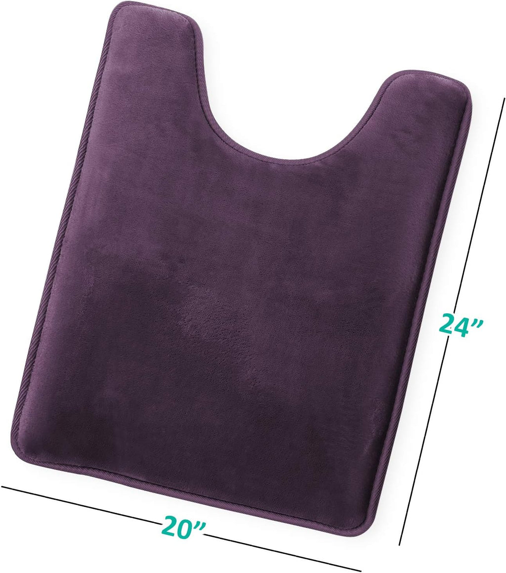 Clara Clark Bathroom Contour Rug, Ultra Soft Non Slip and Cozy, Velvet Memory Foam Toilet U-Shaped Bath Mat