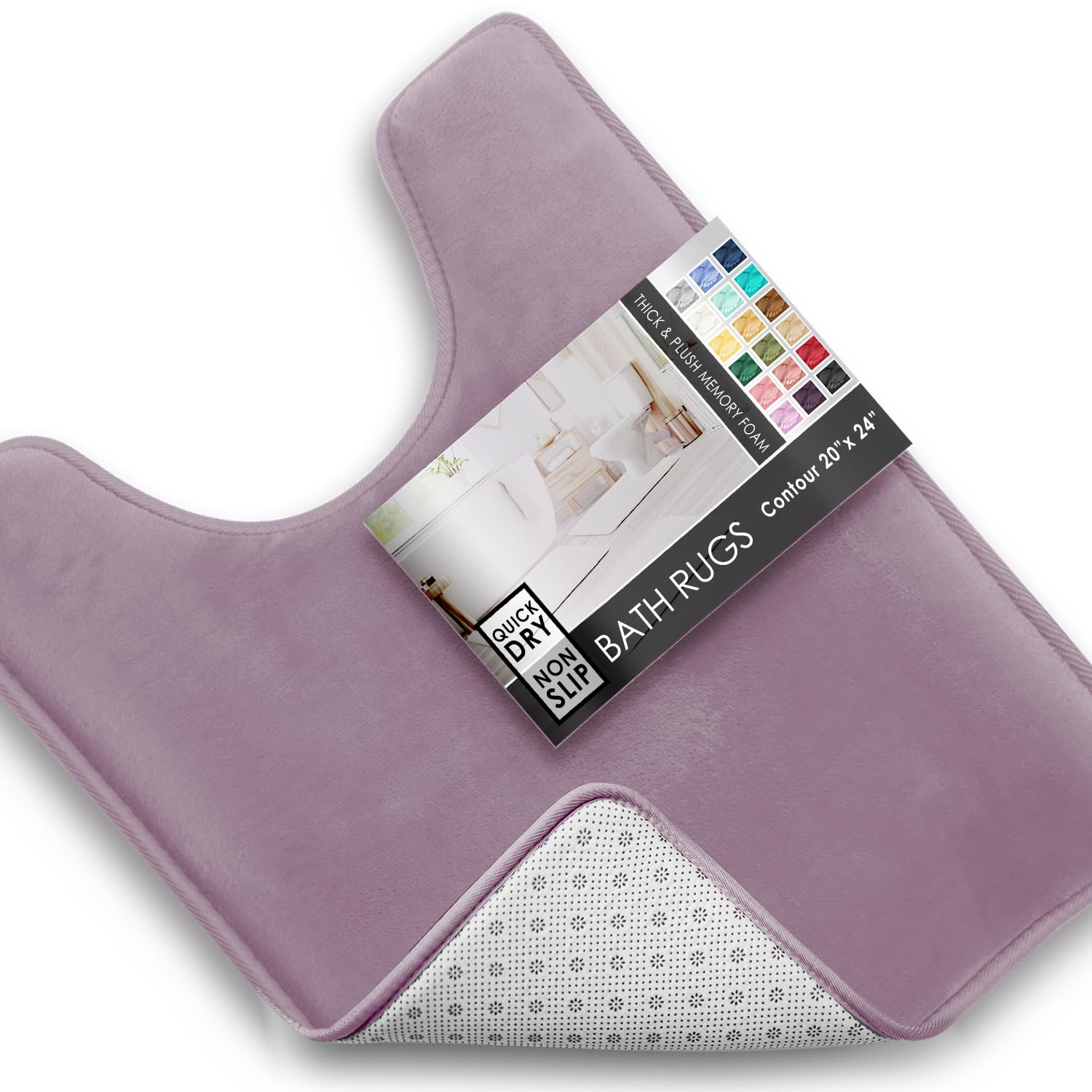 Clara Clark 3 Piece Bathroom Rugs Bath Mat Set, Velvet Memory Foam Bath Mats for Bathroom - Non-Slip, PVC Backing Bath Rugs, Washable - Dries Quickly, Black