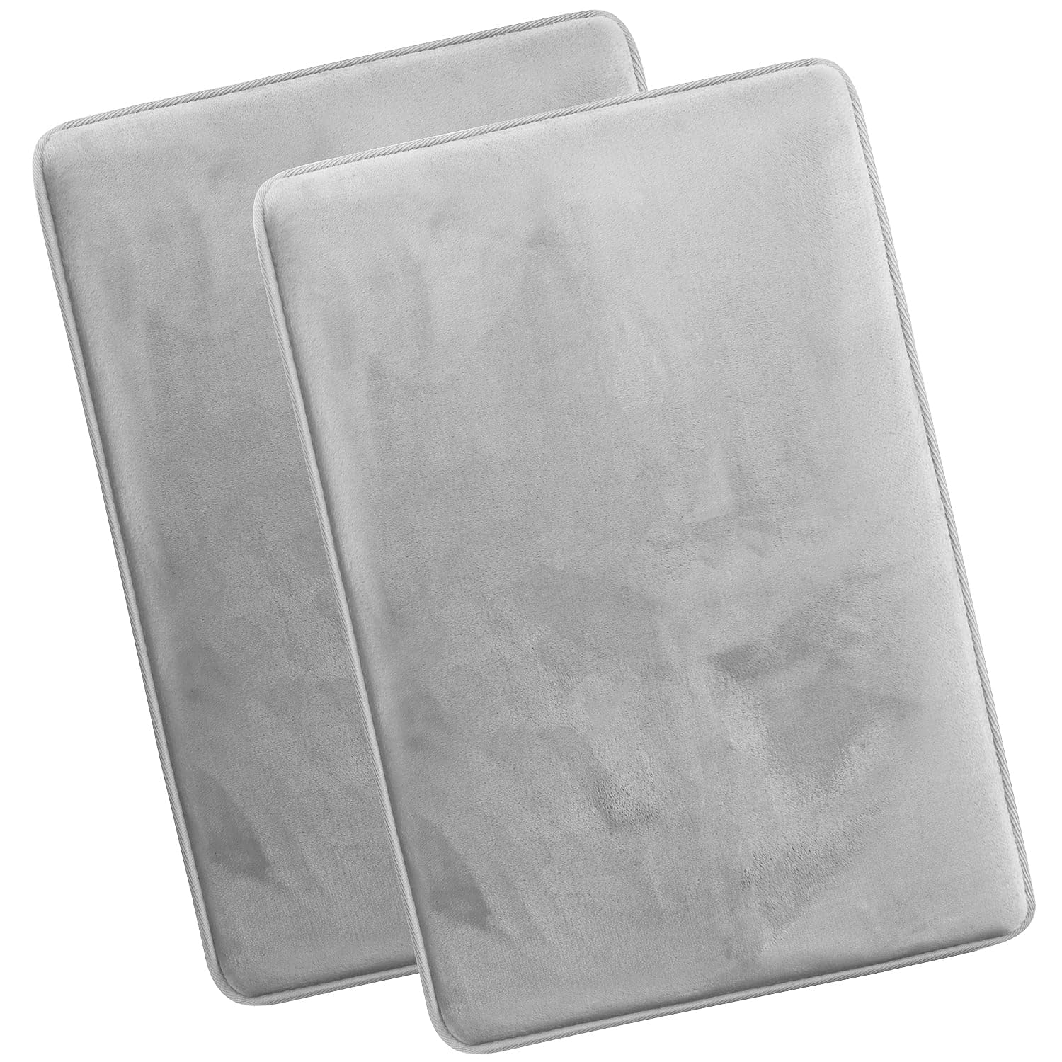 Nestl 1 Contour Bath Rug, Absorbent Memory Foam Bath Mat Bathroom Rug, Gray, 24"x20"