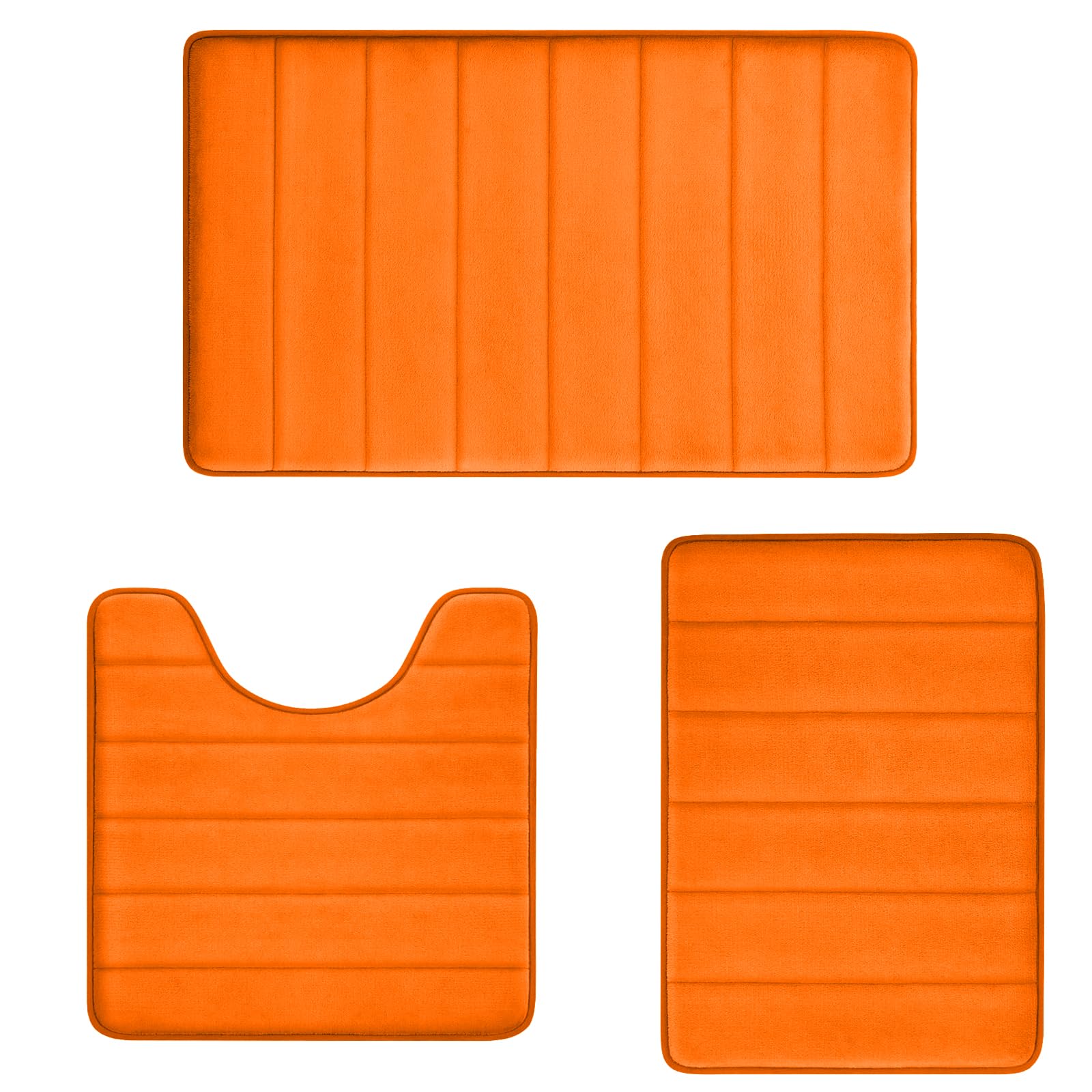 Sage Green Bathroom Rugs Sets 3 Piece Memory Foam Non Slip Bath Mats for Bathroom Floor and U-Shaped Contour Toilet Rug, Soft Washable Bathrom Sets Mats and Rugs Sets for Toilet Shower Sink