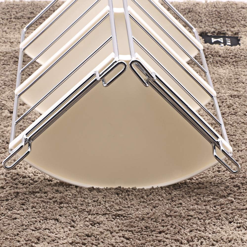 3-Tier Bathroom Countertop Organizer - Vanity Tray Cosmetic & Makeup Storage- Kitchen Spice Rack Standing Shelf - Corner Storage Shelf, Silver