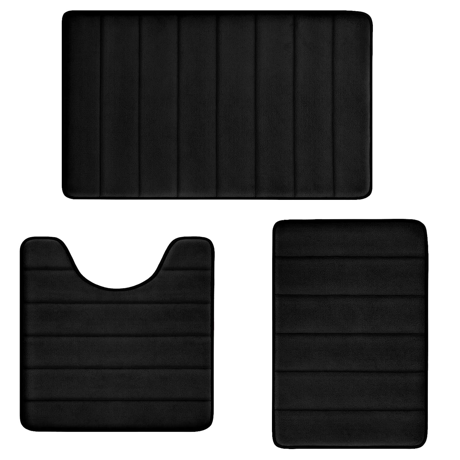 Sage Green Bathroom Rugs Sets 3 Piece Memory Foam Non Slip Bath Mats for Bathroom Floor and U-Shaped Contour Toilet Rug, Soft Washable Bathrom Sets Mats and Rugs Sets for Toilet Shower Sink