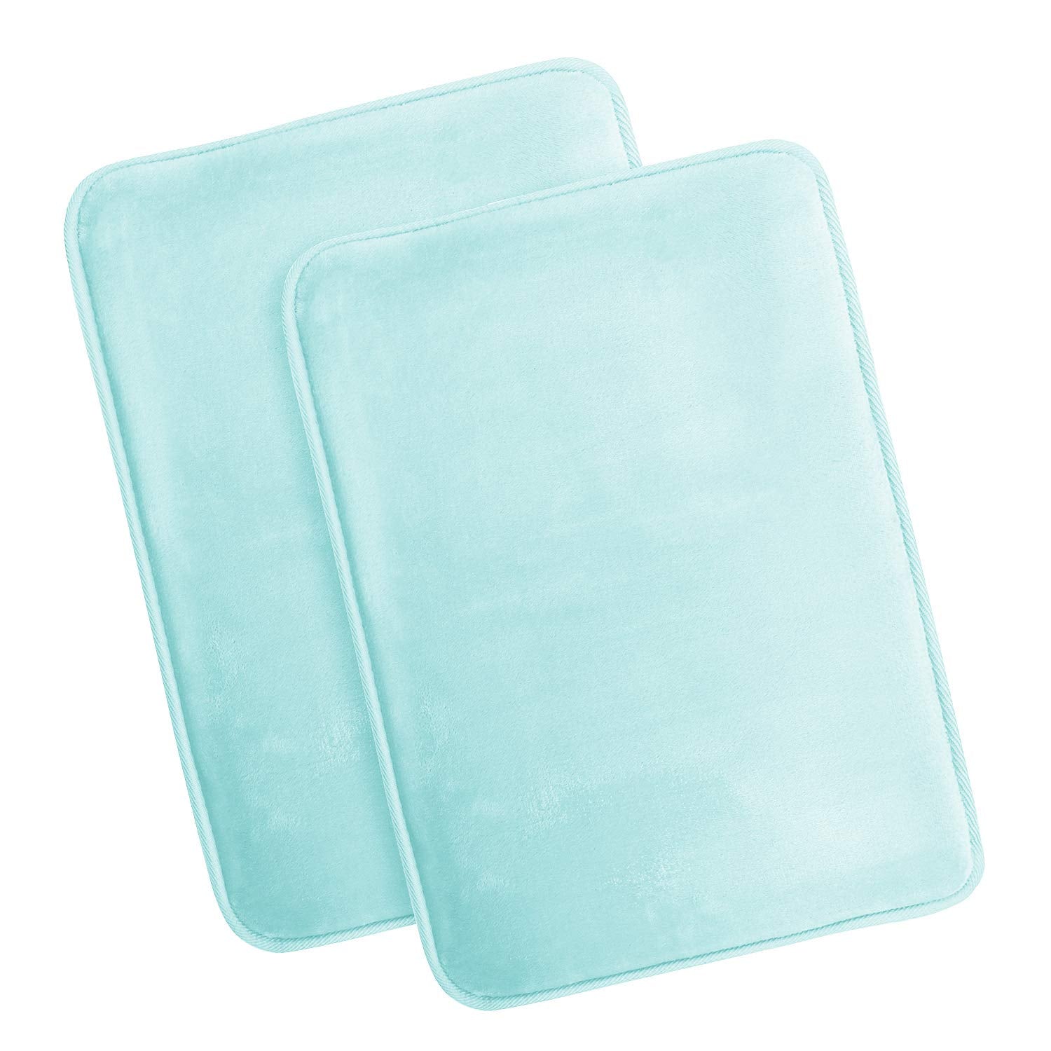 Clara Clark U-Shaped Contour Rug 24" x 19" - Memory Foam Bath Mat, Plush, Cozy, Ultra Soft, Non Slip, Perfect for U-Shaped Toilet Rug, Rugs for Bathroom, Machine Washable, Quick Dry - Blue Heaven