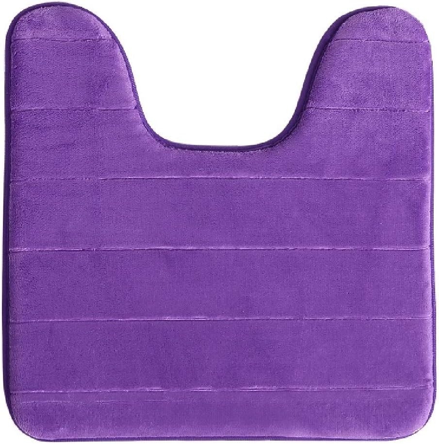 Memory Foam Toilet Bathroom Mat, Soft and Comfortable U-Shaped, Thick Water Absorption Non-Slip and Machine Wash and Easier to Dry for Bath Commode 20 X 24 Inches Contour Rug (Burgundy)