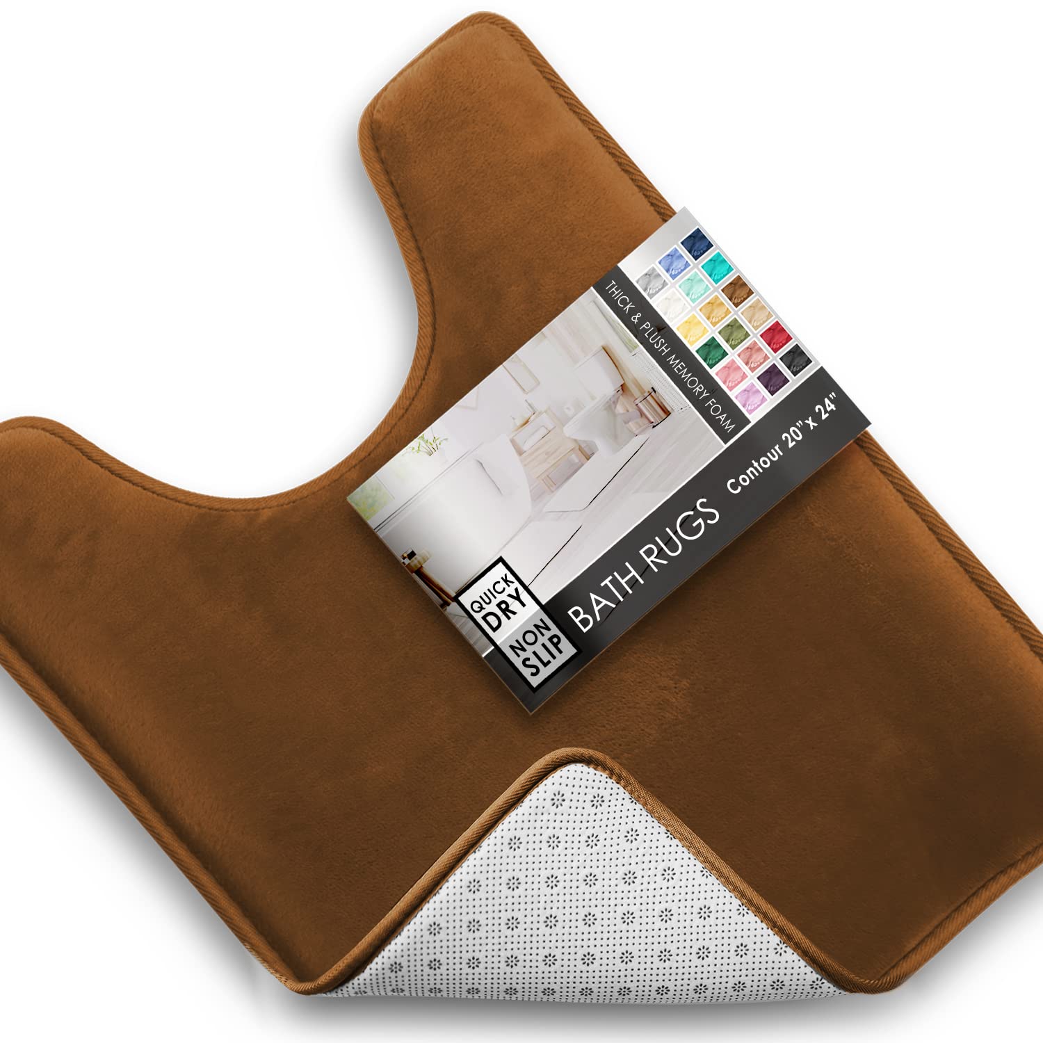 Clara Clark Bathroom Rugs, Velvet Memory Foam Bath Mat, Non-Slip Bath Rugs, Machine Wash, Dries Quickly, Ultra Soft Plush Bath Mats for Bathroom,