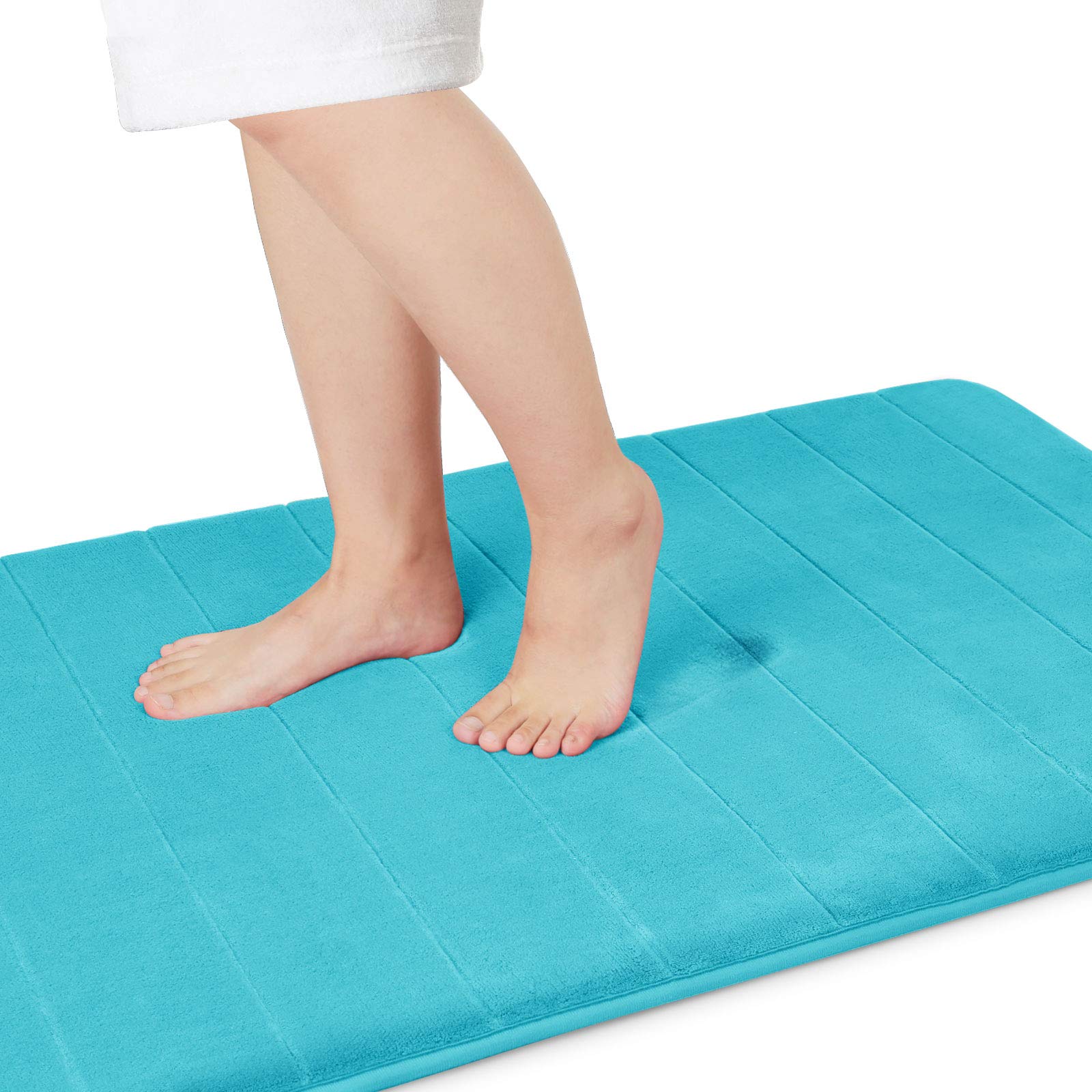 Yimobra Memory Foam Toilet Bath Mat U-Shaped, Commode Contour Rug, Soft and Comfortable, Super Water Absorption, Non-Slip, Thick, Machine Wash and Easier to Dry for Bathroom, 24 X 20 Inches, Grey