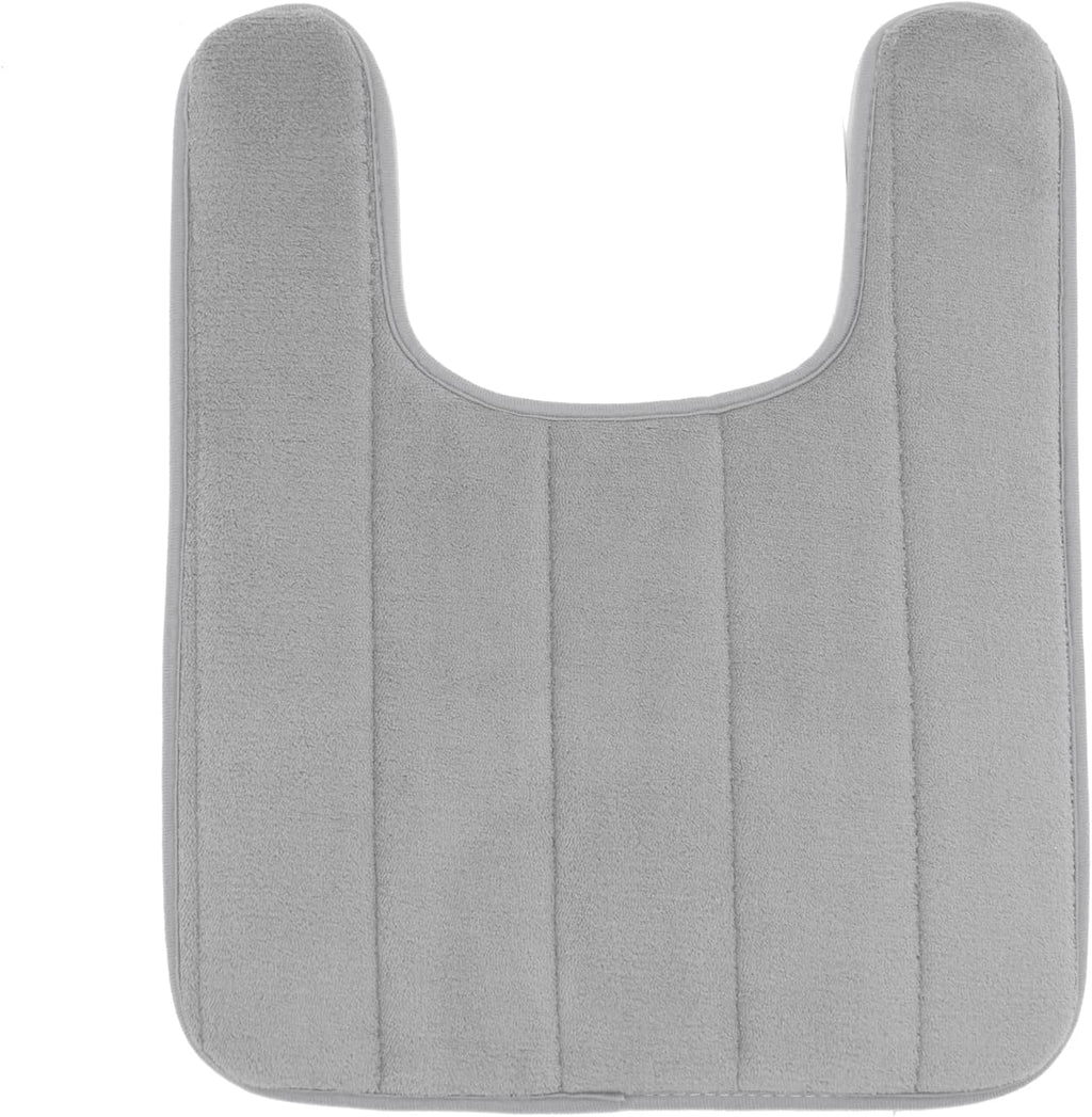 Lifup Soft U-Shaped Bathroom Rug, Memory Foam Bath Mat, Non Slip Water Absorption Dry Fast Toilet Mat, Bathroom Floor Mat Grey 1.3 x 1.6 Feet