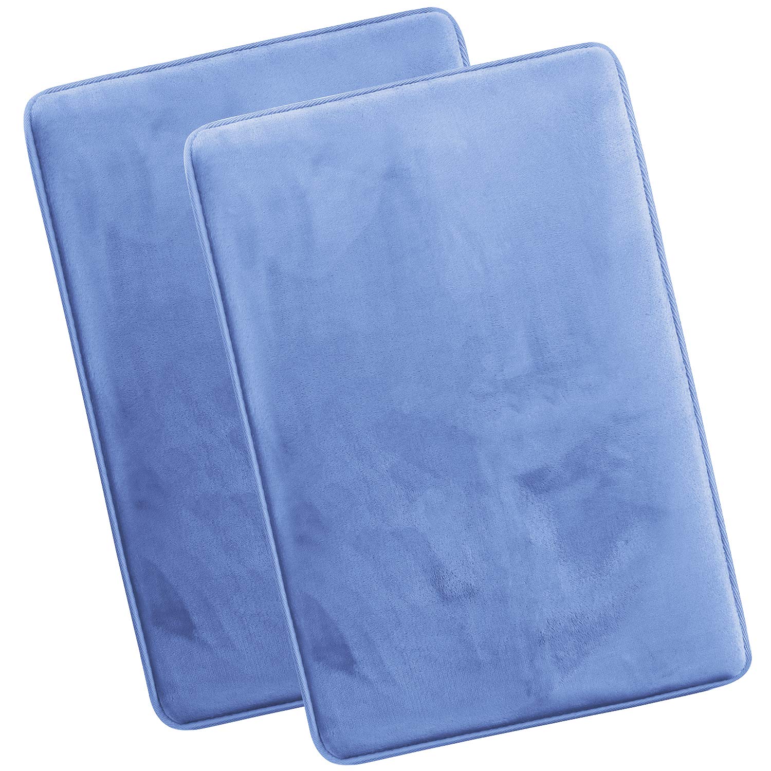 Clara Clark U-Shaped Contour Rug 24" x 19" - Memory Foam Bath Mat, Plush, Cozy, Ultra Soft, Non Slip, Perfect for U-Shaped Toilet Rug, Rugs for Bathroom, Machine Washable, Quick Dry - Blue Heaven