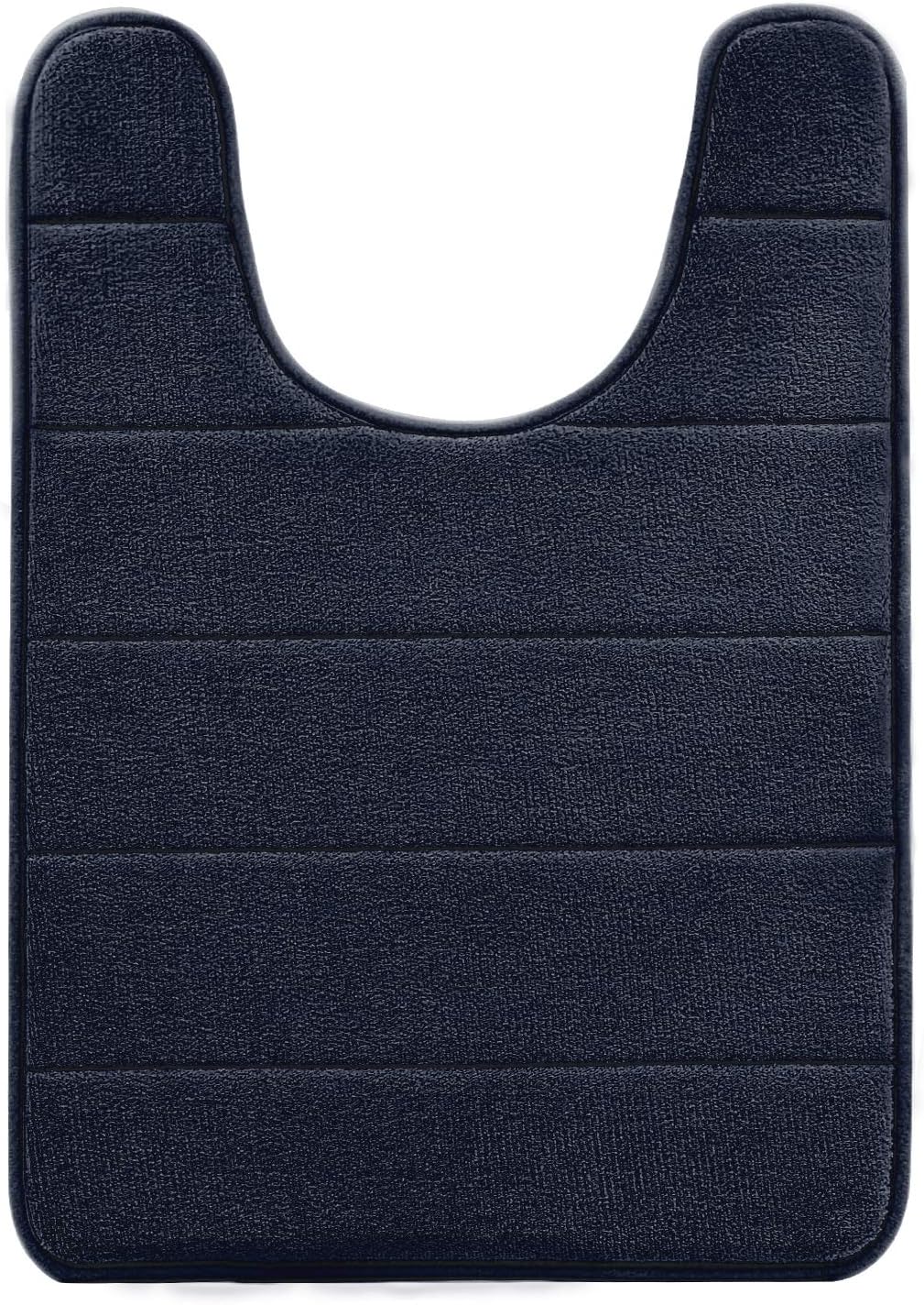 Betus U-Shaped Contour Memory Foam Toilet Mat - Non-Slip Backing, Water Absorbent, Machine Washable, Super Cozy - Luxurious Velvet Comfort Washroom Rug - 16"x24" (Black)