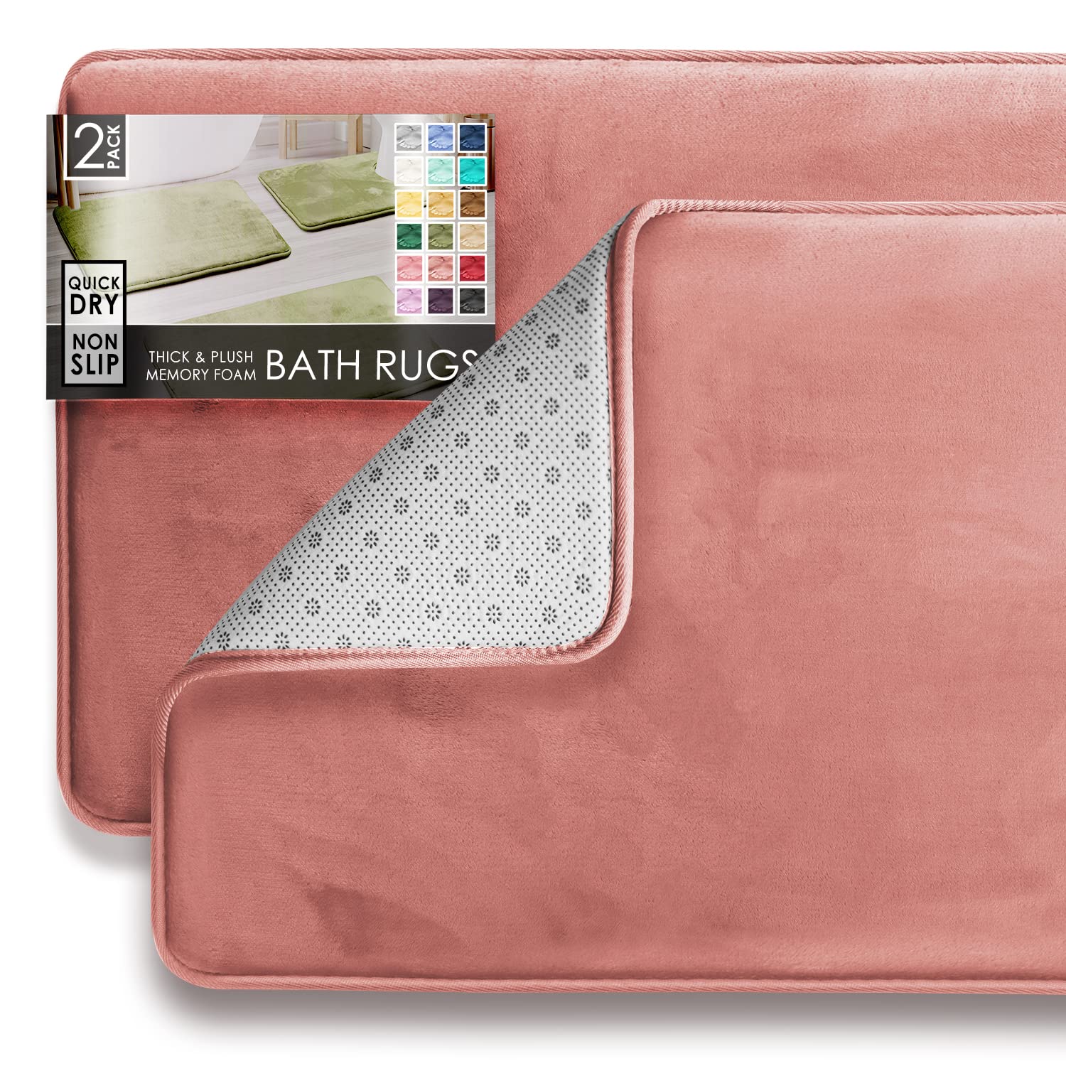 Clara Clark U-Shaped Contour Rug 24" x 19" - Memory Foam Bath Mat, Plush, Cozy, Ultra Soft, Non Slip, Perfect for U-Shaped Toilet Rug, Rugs for Bathroom, Machine Washable, Quick Dry - Blue Heaven