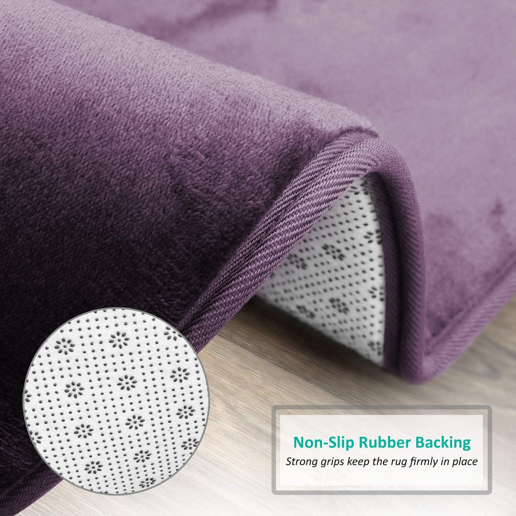Clara Clark Bathroom Contour Rug, Ultra Soft Non Slip and Cozy, Velvet Memory Foam Toilet U-Shaped Bath Mat