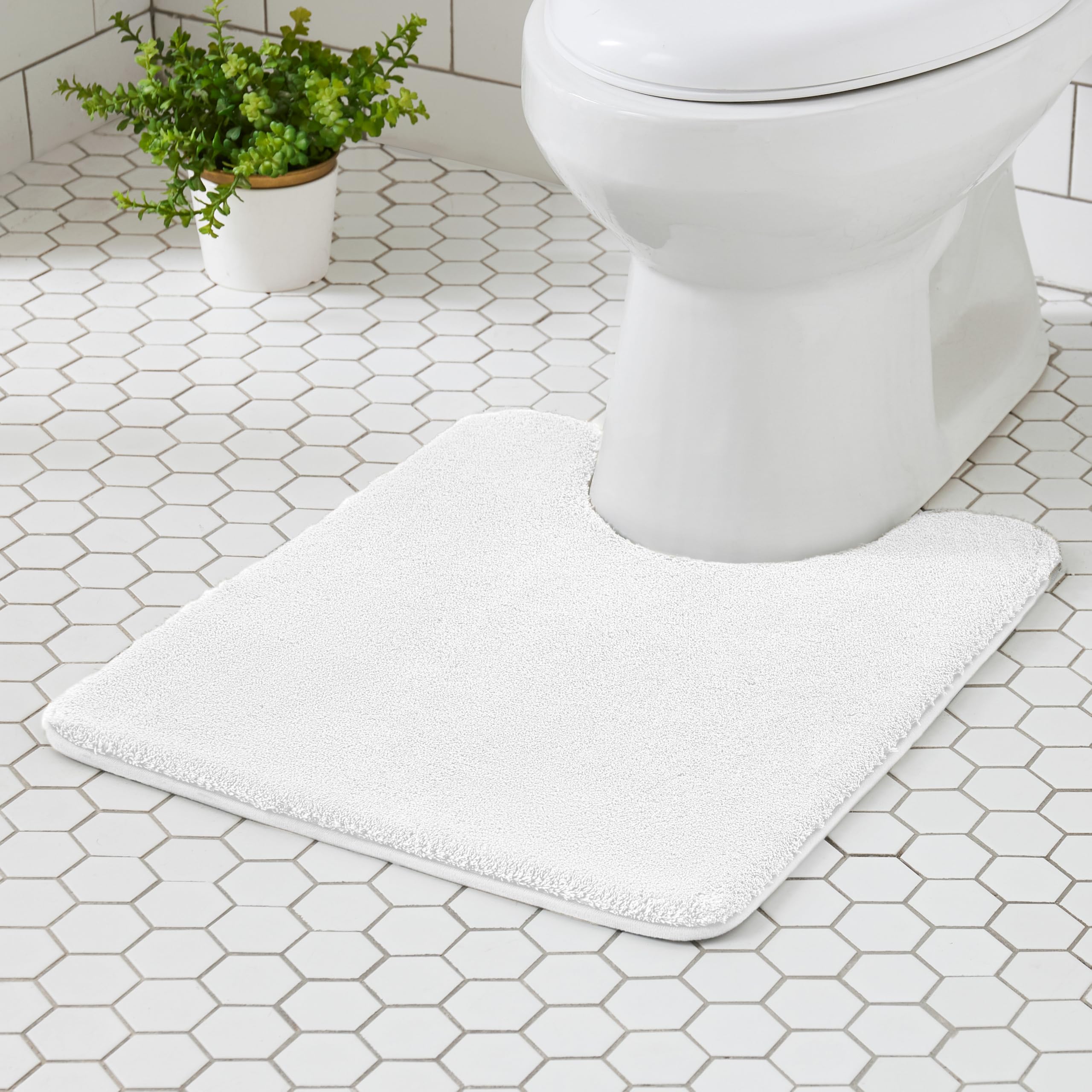 MINIDEAR Bathroom Rugs 24x17 Light Gray - Thick Memory Foam Bath Mat, Ultra Soft & Plush Fluffy, Non-Slip, Quick Dry, Absorbent Washable Floor Microfiber Mat for Tub, Home Decor Accessories