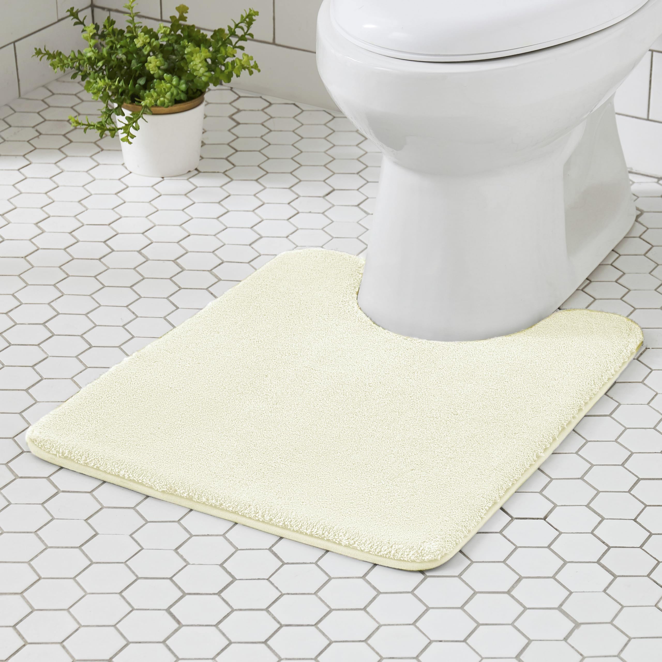 MINIDEAR Bathroom Rugs 24x17 Light Gray - Thick Memory Foam Bath Mat, Ultra Soft & Plush Fluffy, Non-Slip, Quick Dry, Absorbent Washable Floor Microfiber Mat for Tub, Home Decor Accessories