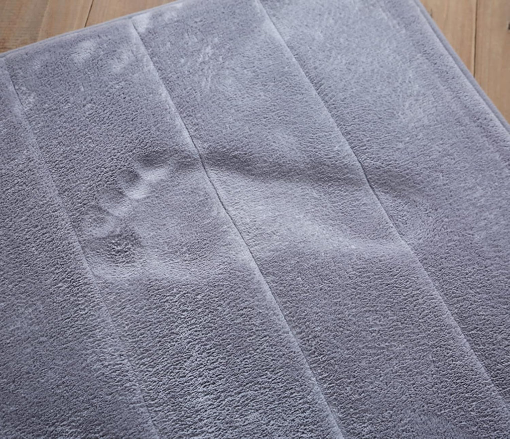 Lifup Soft U-Shaped Bathroom Rug, Memory Foam Bath Mat, Non Slip Water Absorption Dry Fast Toilet Mat, Bathroom Floor Mat Grey 1.3 x 1.6 Feet