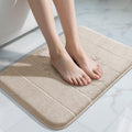 Yimobra Memory Foam Toilet Bath Mat U-Shaped, Soft and Comfortable, Super Water Absorption, Non-Slip, Thick, Machine Wash and Easier to Dry for Bathroom Commode Contour Rug, 24 X 20 Inches, Black