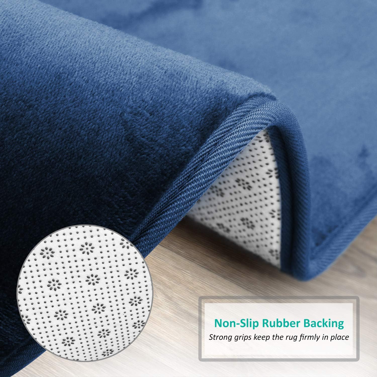Clara Clark U-Shaped Contour Rug 24" x 19" - Memory Foam Bath Mat, Plush, Cozy, Ultra Soft, Non Slip, Perfect for U-Shaped Toilet Rug, Rugs for Bathroom, Machine Washable, Quick Dry - Blue Heaven