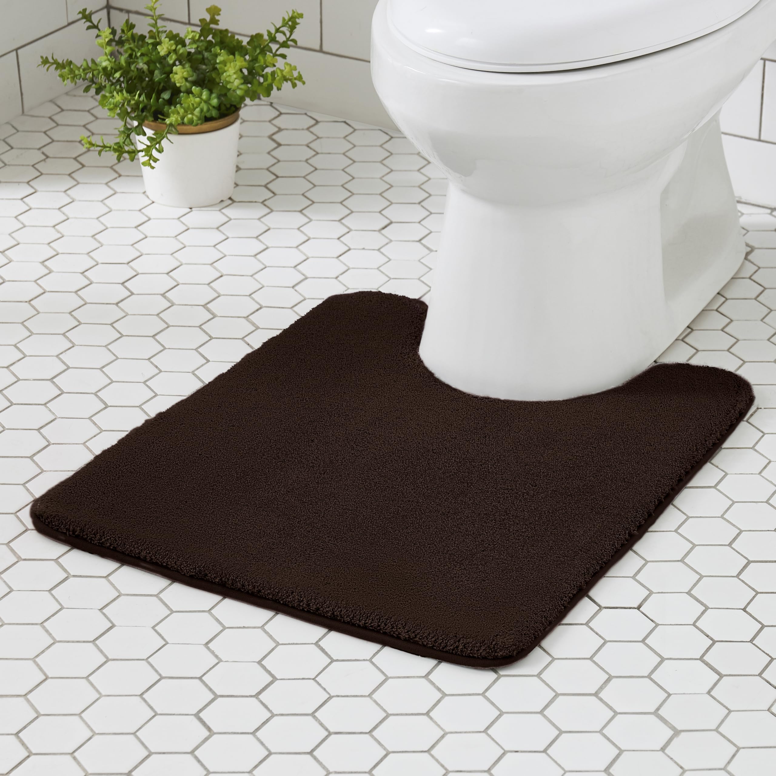 MINIDEAR Bathroom Rugs 24x17 Light Gray - Thick Memory Foam Bath Mat, Ultra Soft & Plush Fluffy, Non-Slip, Quick Dry, Absorbent Washable Floor Microfiber Mat for Tub, Home Decor Accessories