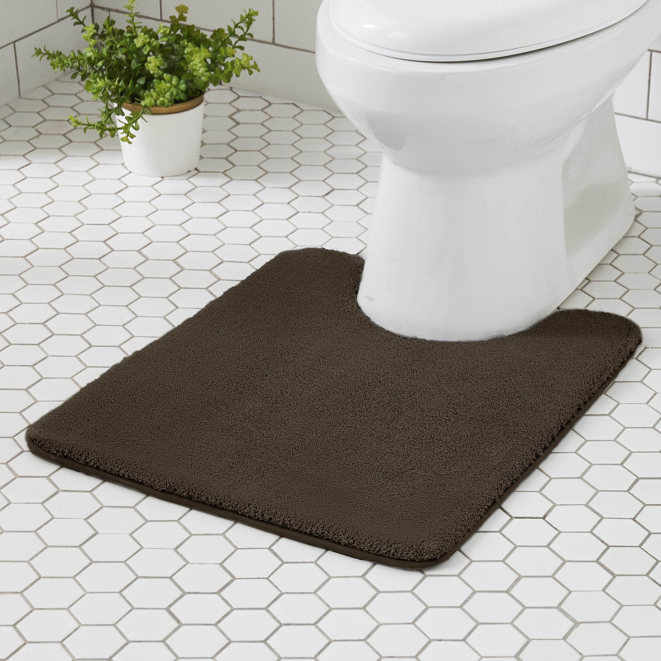 MINIDEAR Bathroom Rugs 24x17 Light Gray - Thick Memory Foam Bath Mat, Ultra Soft & Plush Fluffy, Non-Slip, Quick Dry, Absorbent Washable Floor Microfiber Mat for Tub, Home Decor Accessories